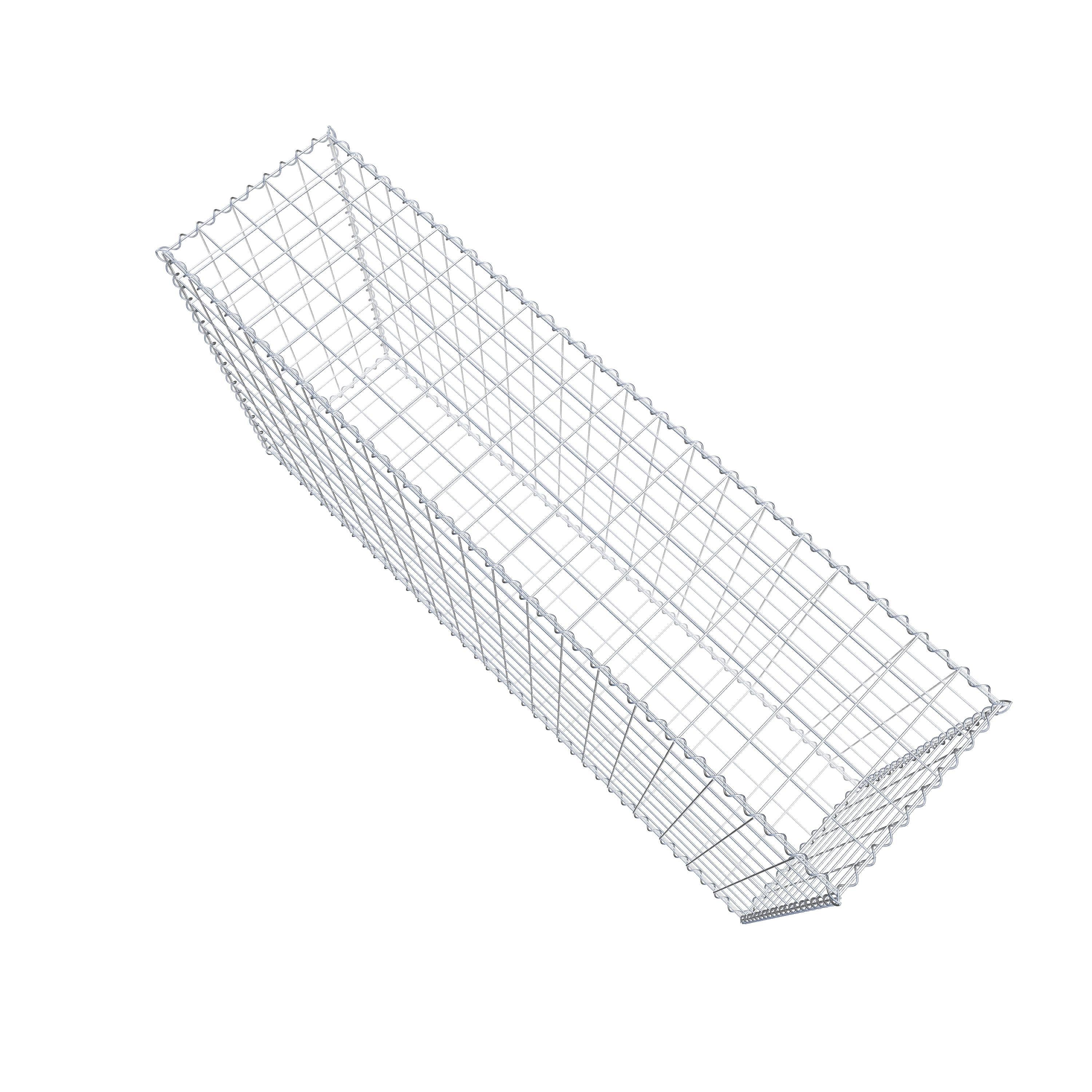 Gabion 200 cm x 100 cm x 50 cm (L x H x D), maskestørrelse 10 cm x 10 cm, spiral