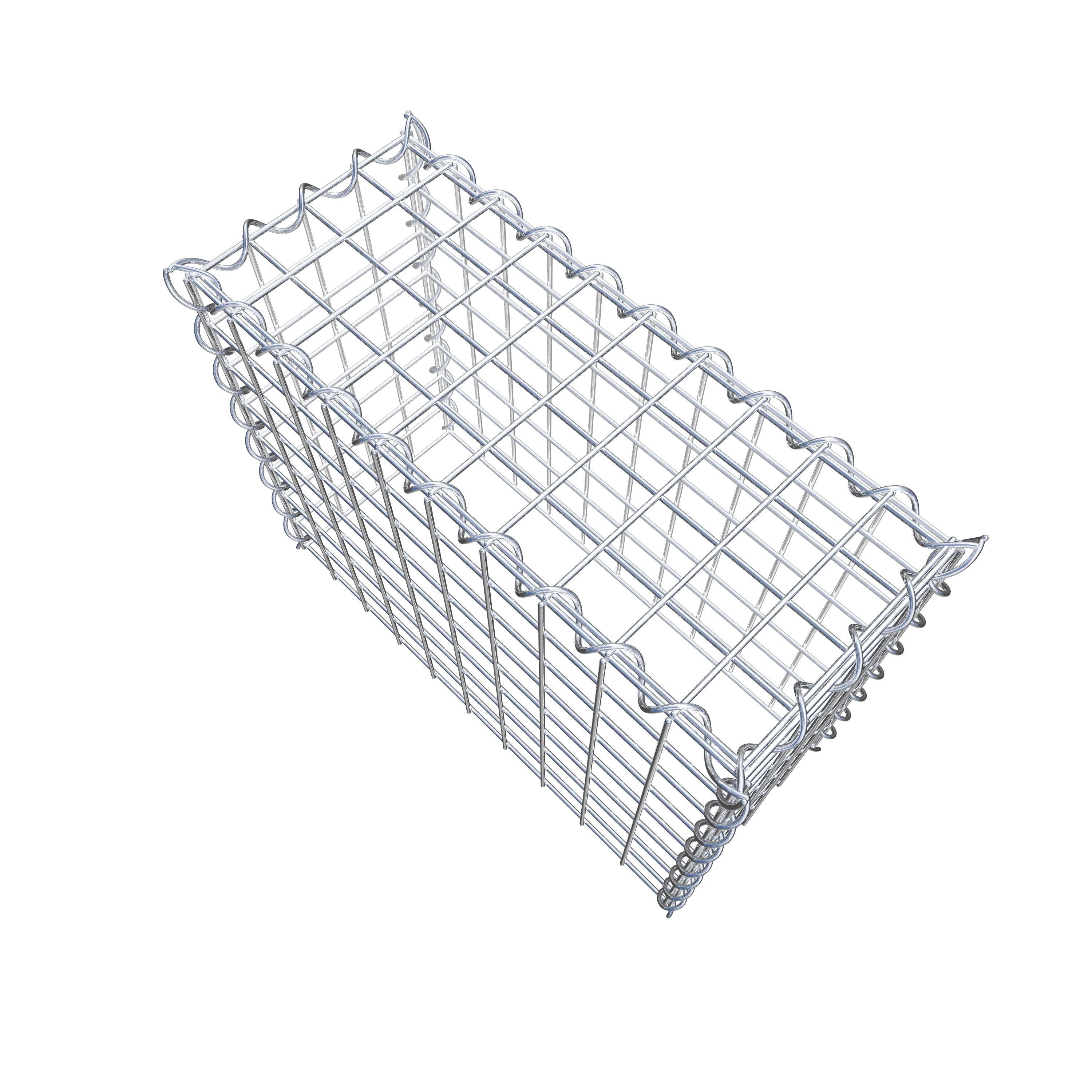 Opvokset gabion type 3 50 cm x 40 cm x 20 cm (L x H x D), maskestørrelse 5 cm x 5 cm, spiral