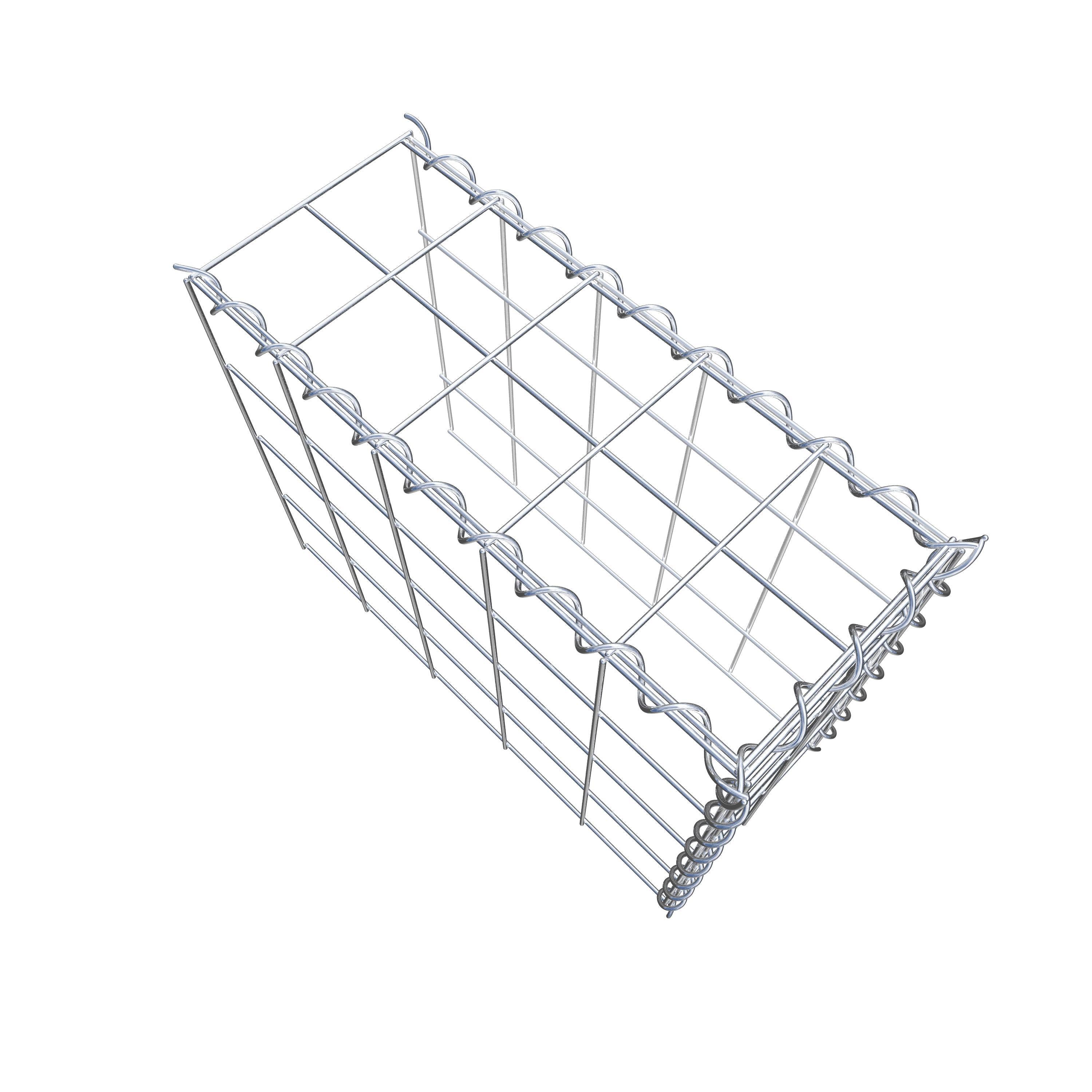 Opvokset gabion type 4 50 cm x 40 cm x 20 cm (L x H x D), maskestørrelse 10 cm x 10 cm, spiral