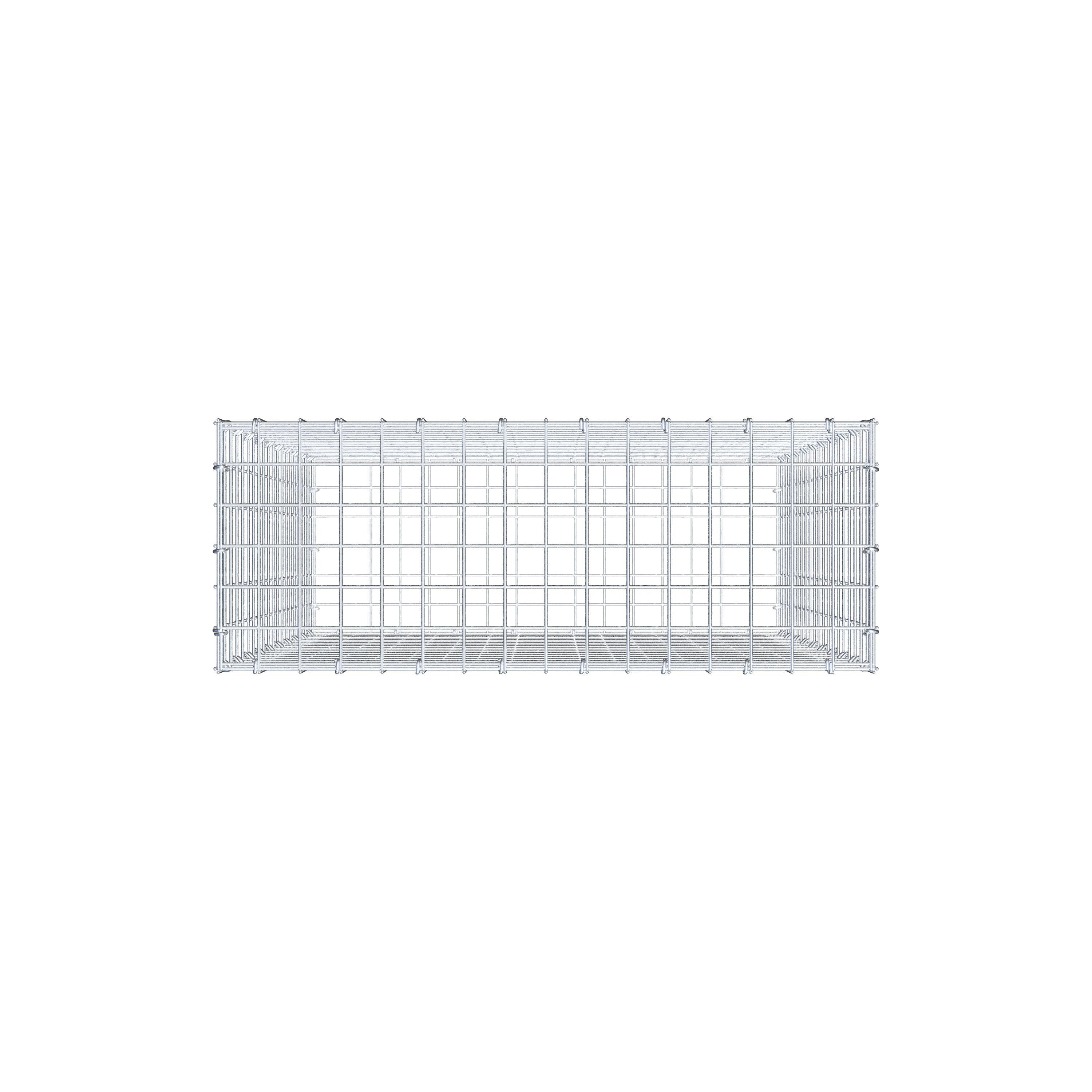 Gabion 100 cm x 80 cm x 30 cm (L x H x D), maskestørrelse 5 cm x 5 cm, C-ring