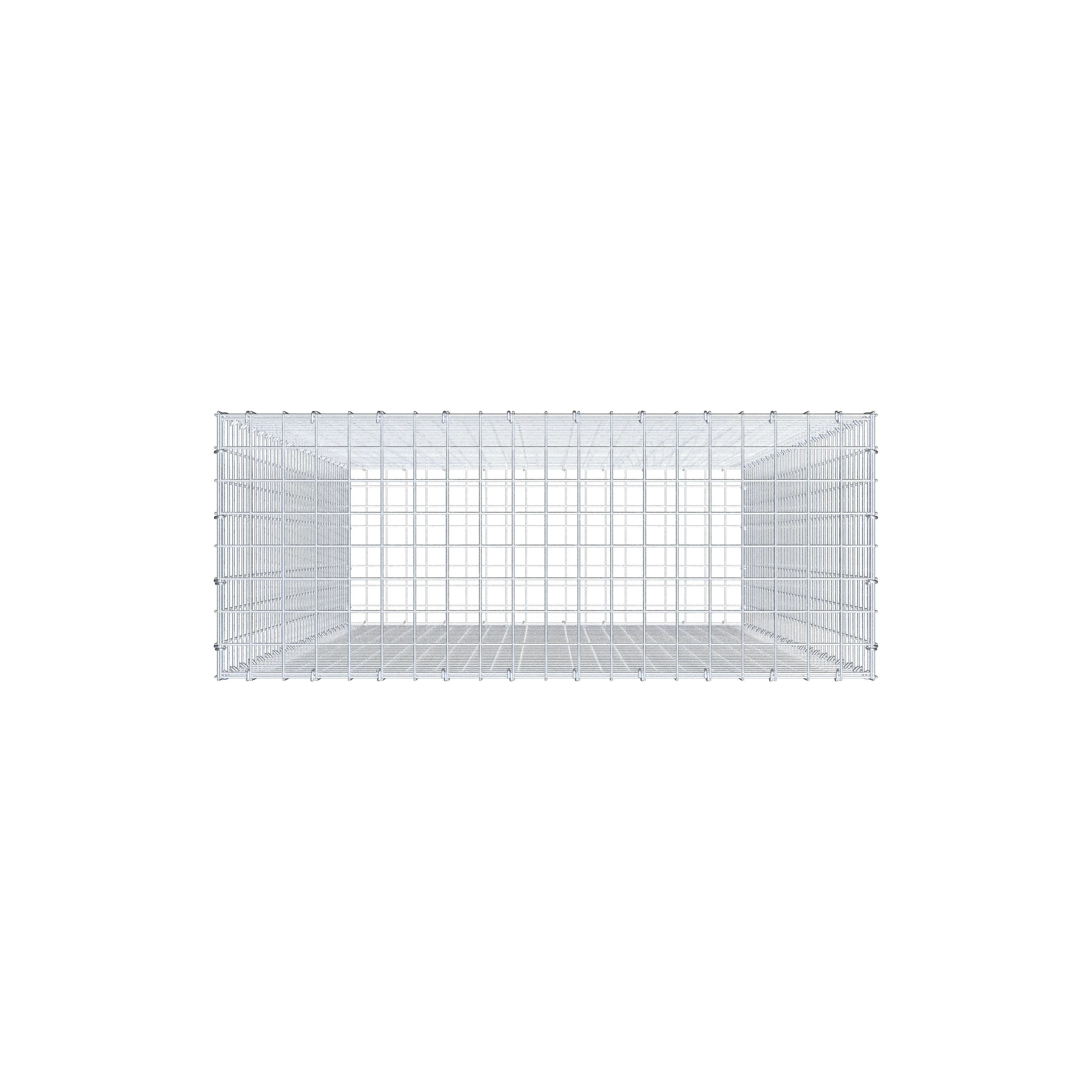 Gabion 200 cm x 100 cm x 40 cm (L x H x D), maskestørrelse 5 cm x 5 cm, C-ring