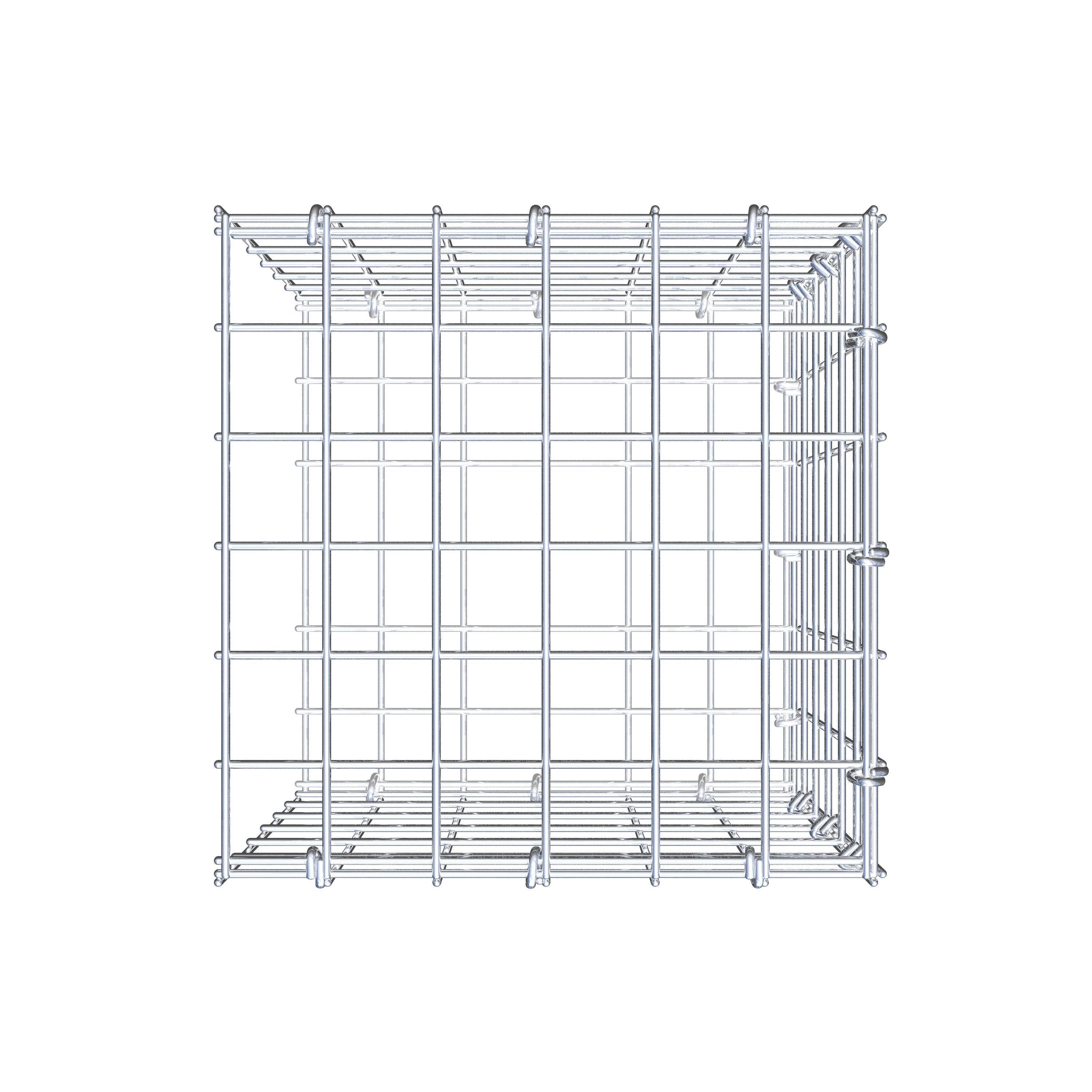 Mounted gabion type 2 30 cm x 30 cm x 30 cm (L x H x D), mesh size 5 cm x 5 cm, C-ring