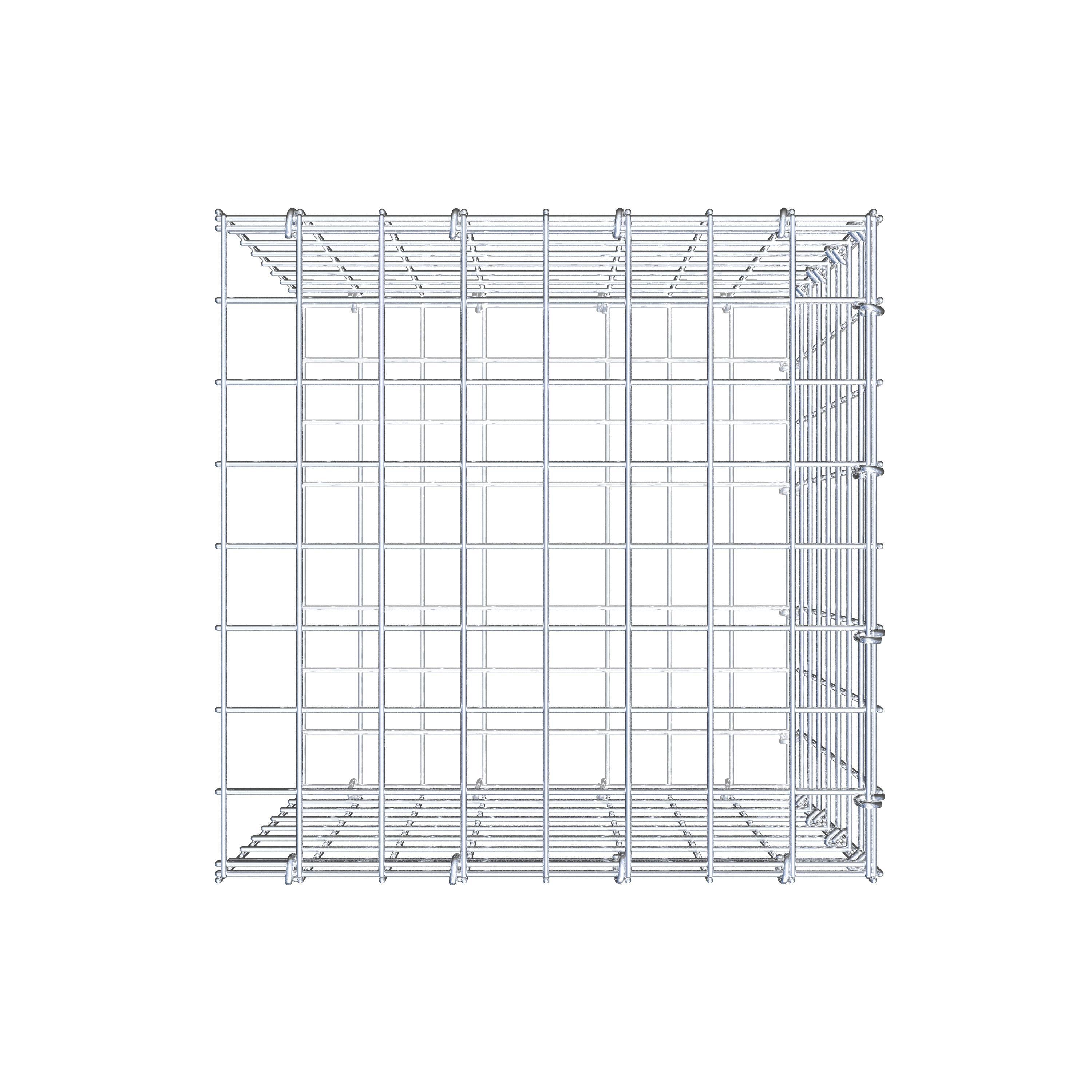 Mounted gabion type 2 40 cm x 40 cm x 40 cm (L x H x D), mesh size 5 cm x 5 cm, C-ring