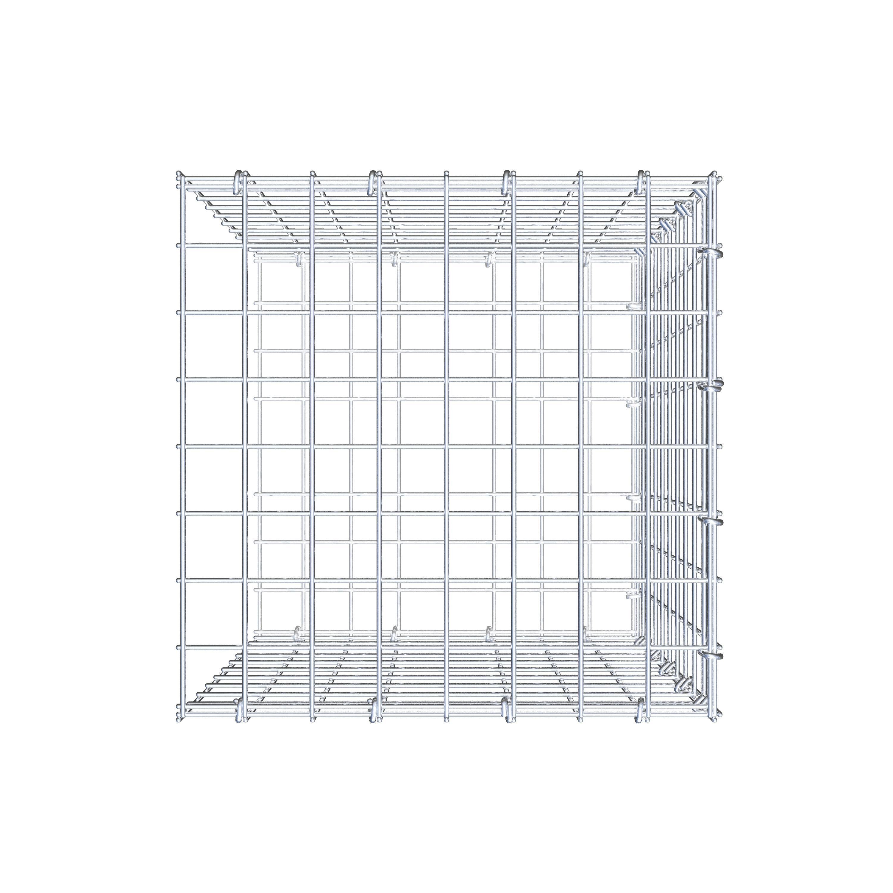 Monteret gabion type 2 50 cm x 40 cm x 40 cm (L x H x D), maskestørrelse 5 cm x 5 cm, C-ring