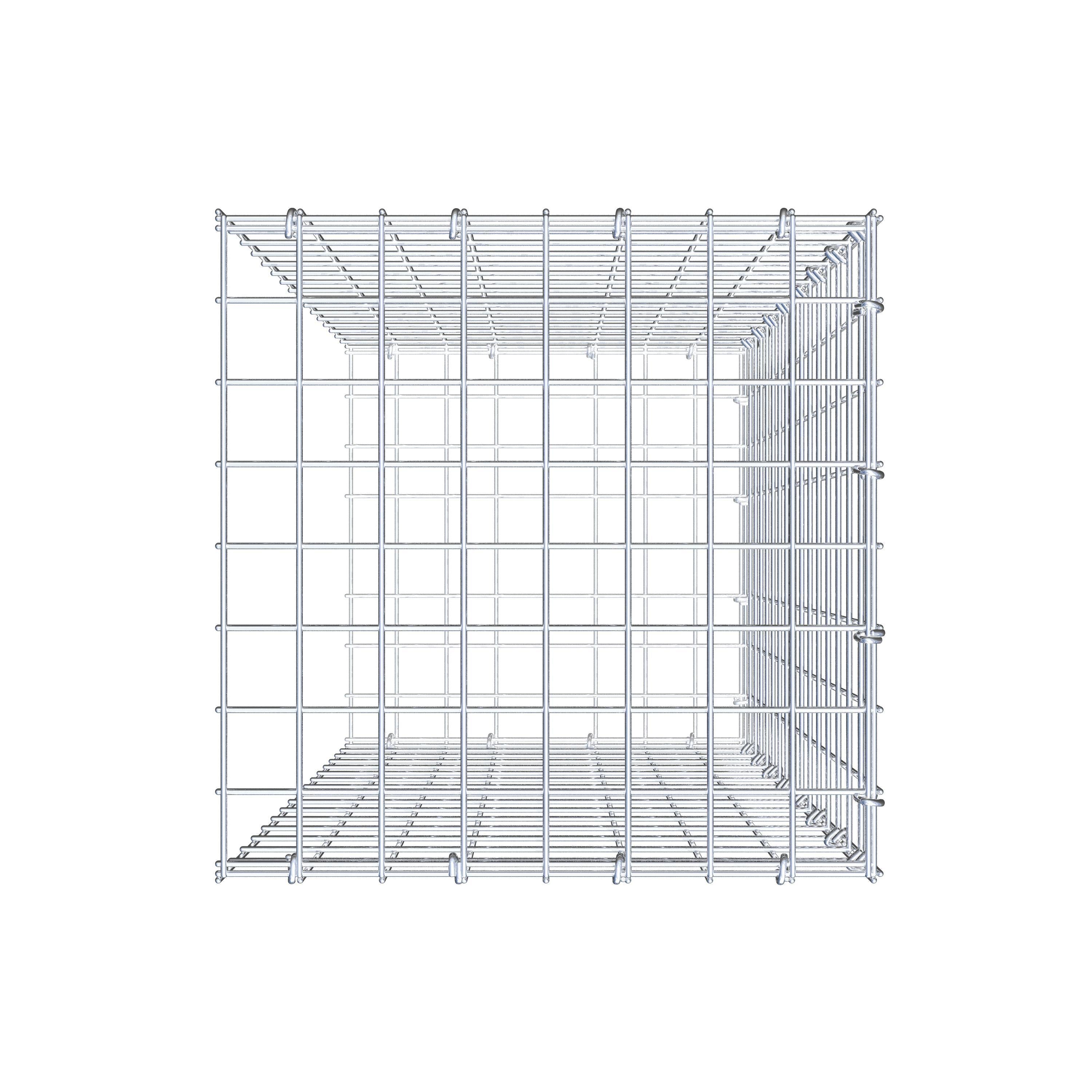 Mounted gabion type 2 80 cm x 40 cm x 40 cm (L x H x D), mesh size 5 cm x 5 cm, C-ring