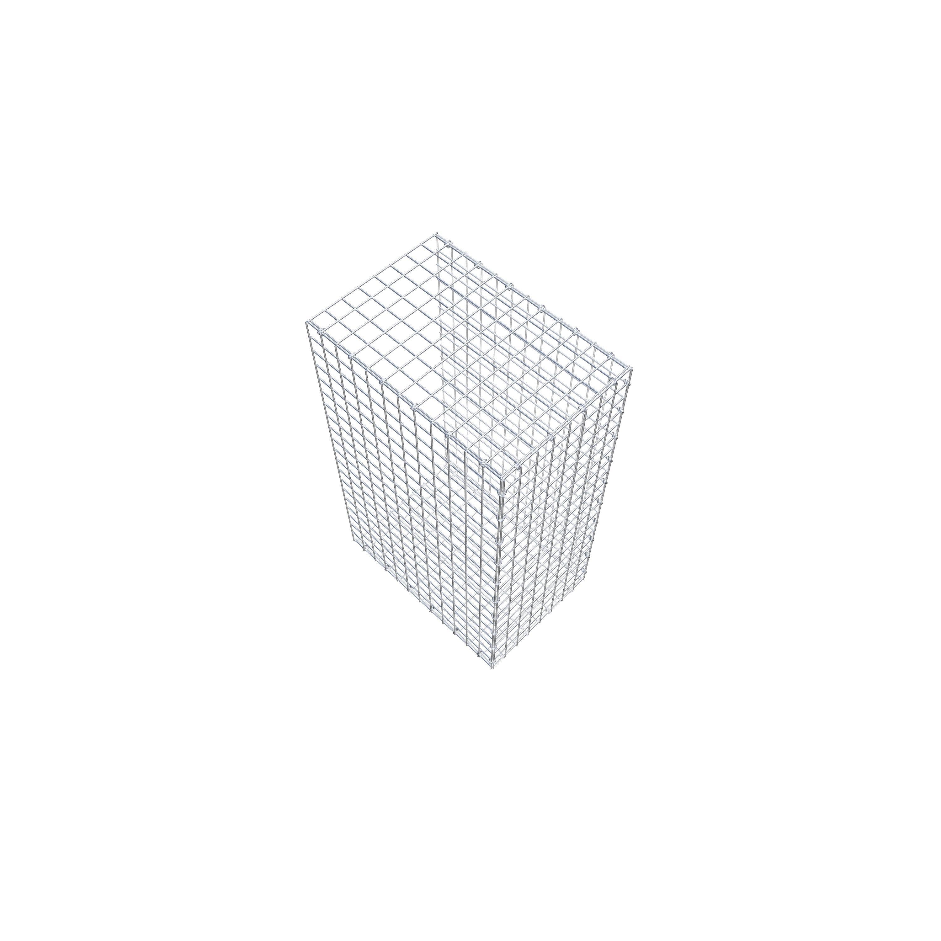 Monteret gabion type 2 100 cm x 60 cm x 40 cm (L x H x D), maskestørrelse 5 cm x 5 cm, C-ring