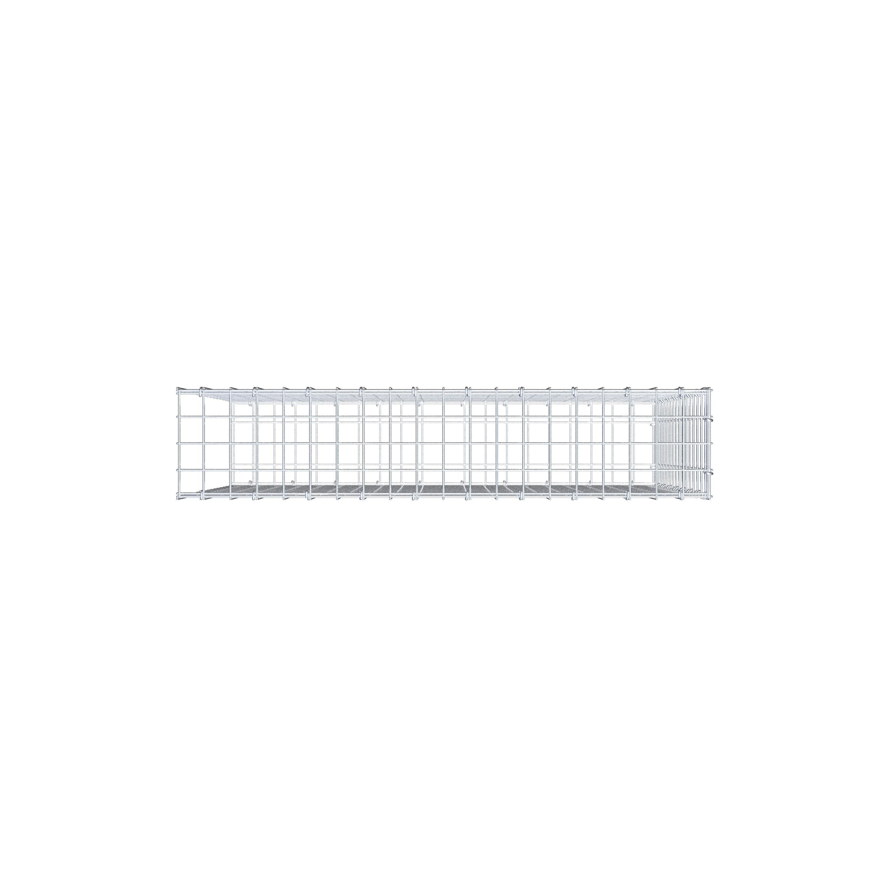 Monteret gabion type 2 100 cm x 80 cm x 20 cm (L x H x D), maskestørrelse 5 cm x 5 cm, C-ring