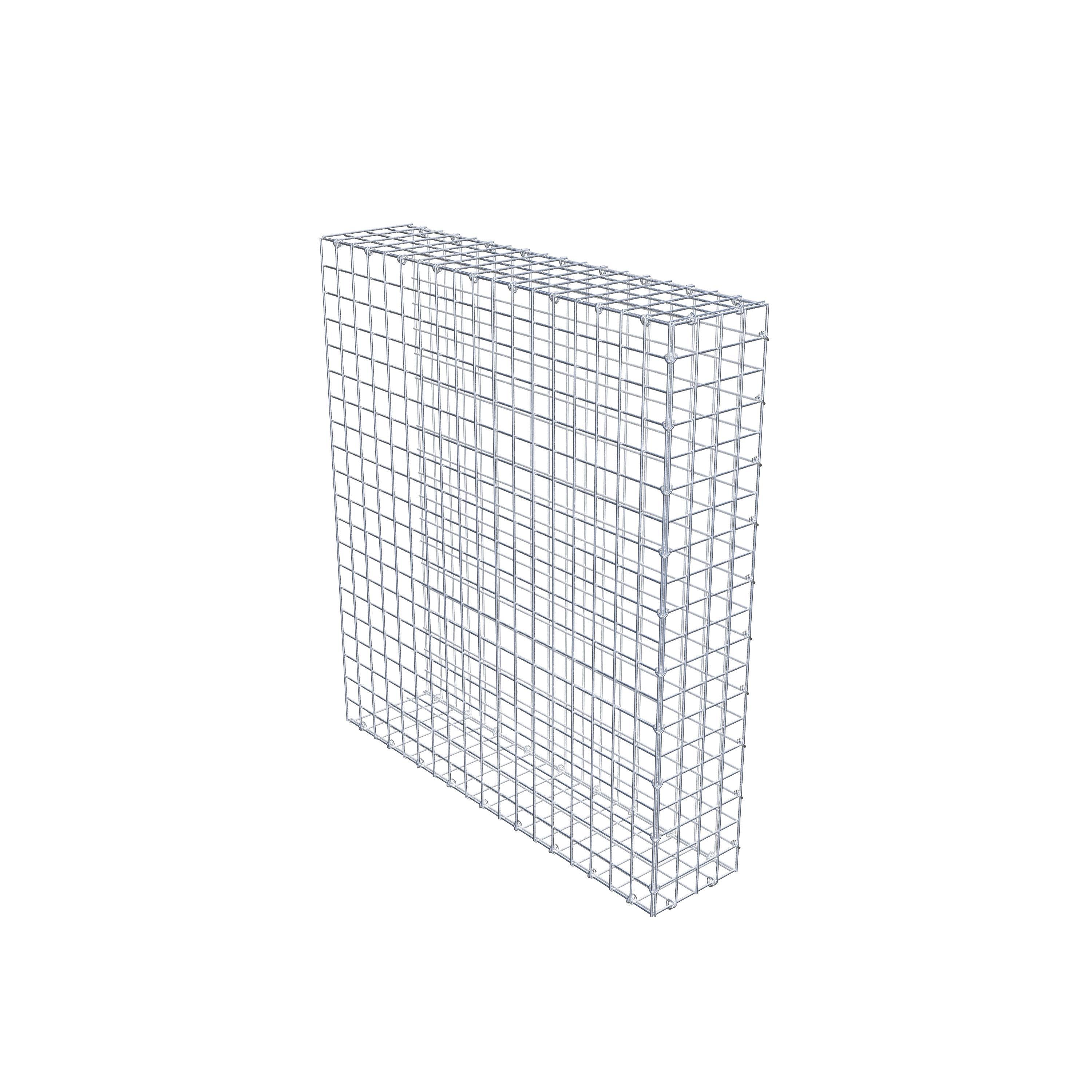 Monteret gabion type 2 100 cm x 90 cm x 20 cm (L x H x D), maskestørrelse 5 cm x 5 cm, C-ring