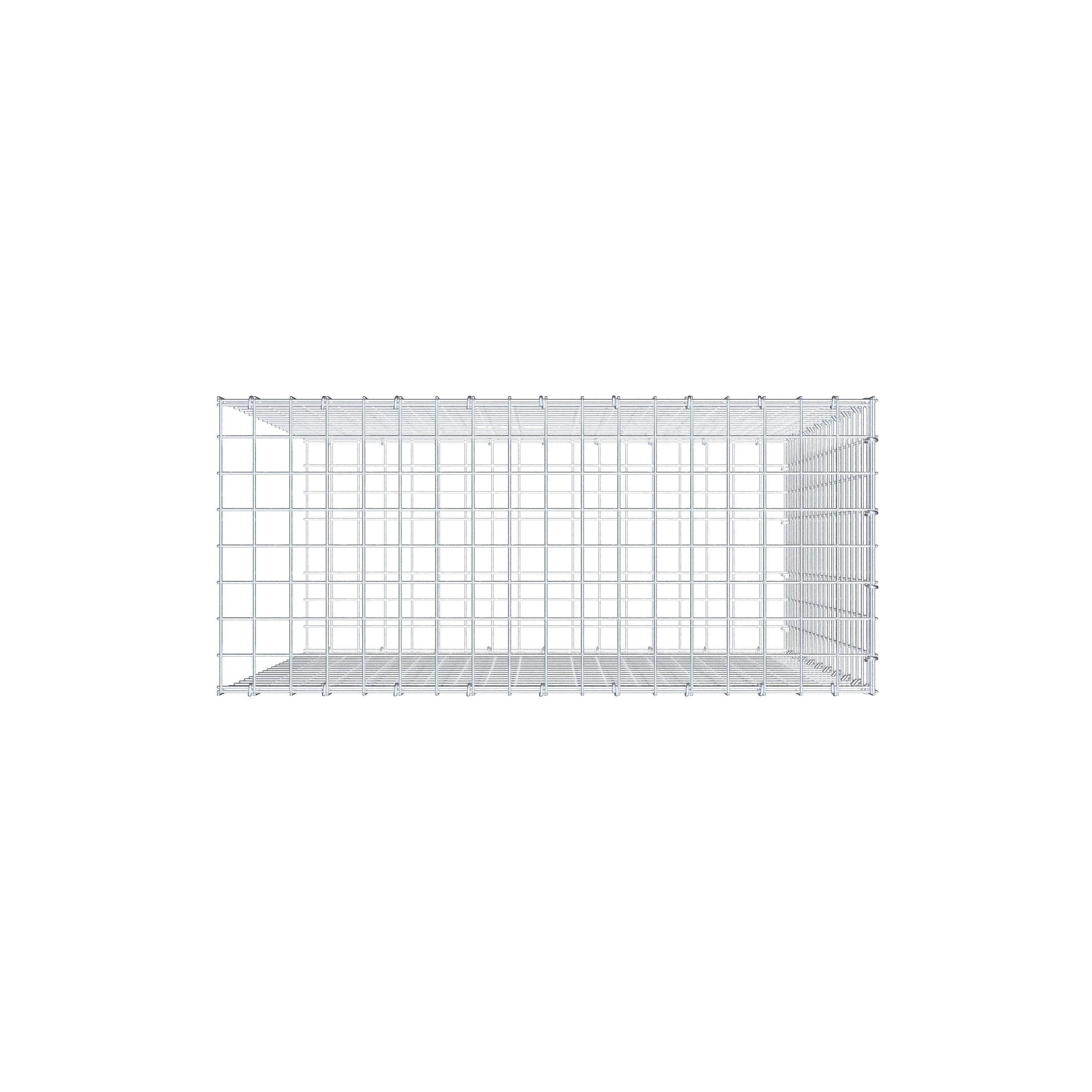 Mounted gabion type 2 100 cm x 90 cm x 40 cm (L x H x D), mesh size 5 cm x 5 cm, C-ring