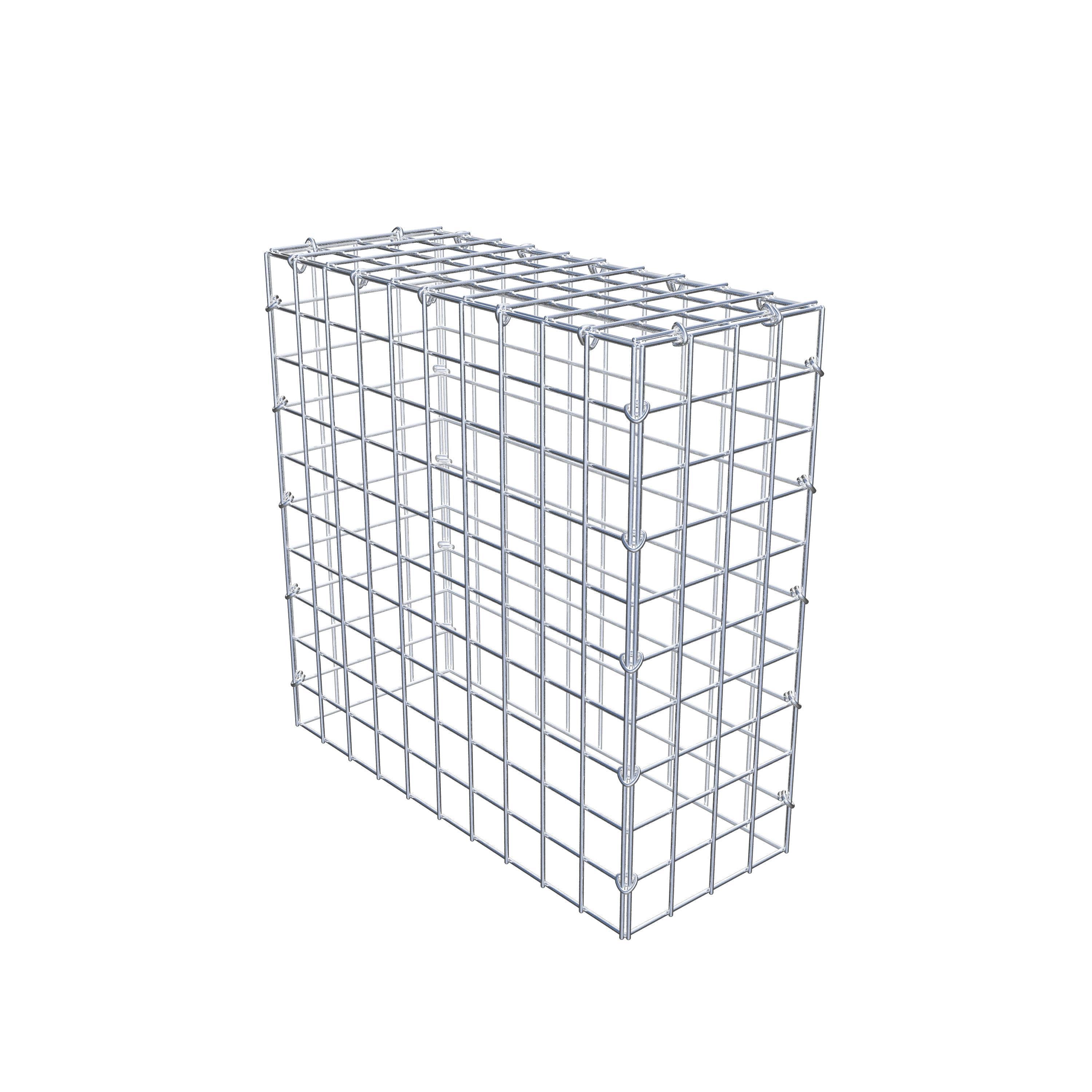 Monteret gabion type 3 50 cm x 50 cm x 20 cm (L x H x D), maskestørrelse 5 cm x 5 cm, C-ring