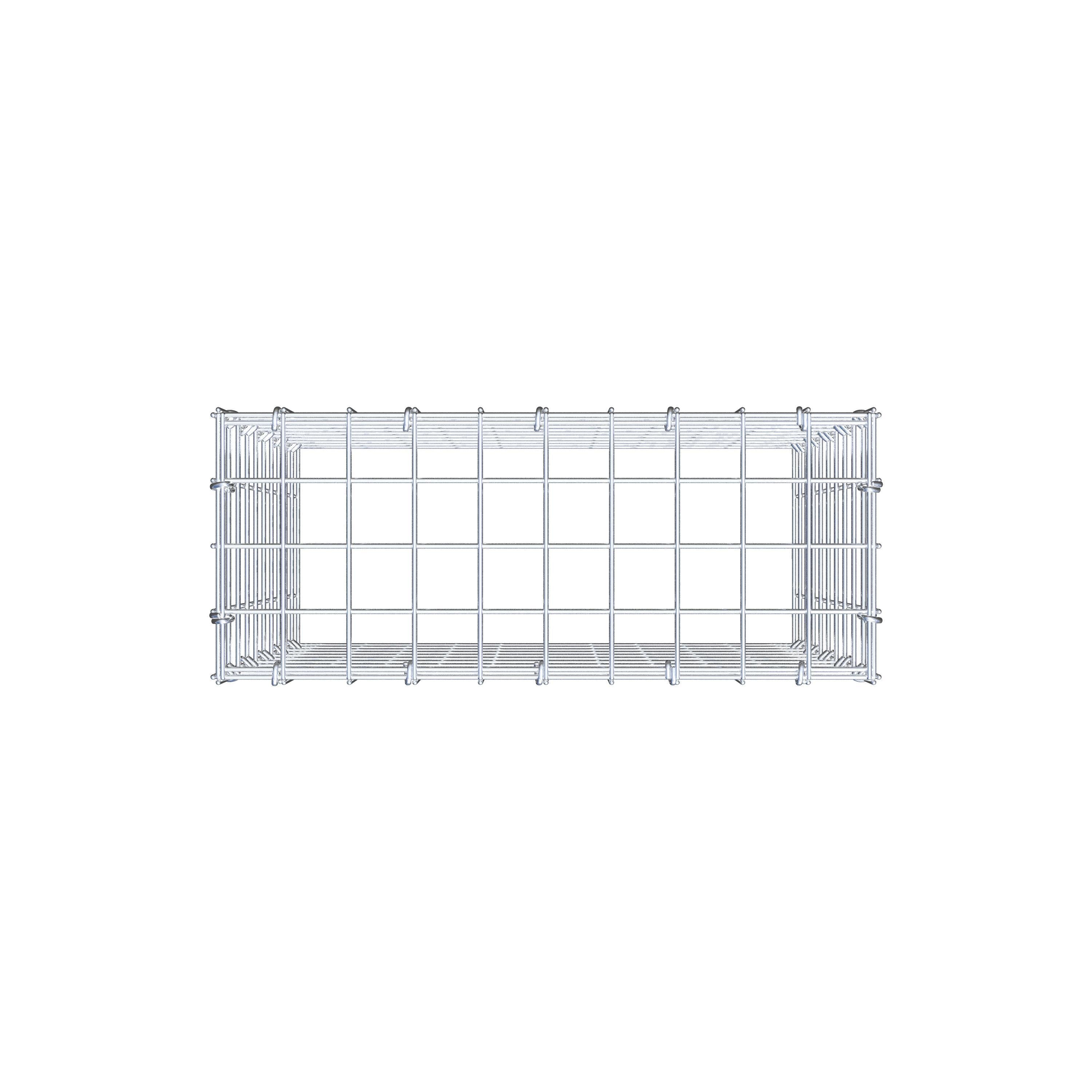 Monteret gabion type 3 50 cm x 50 cm x 20 cm (L x H x D), maskestørrelse 5 cm x 5 cm, C-ring