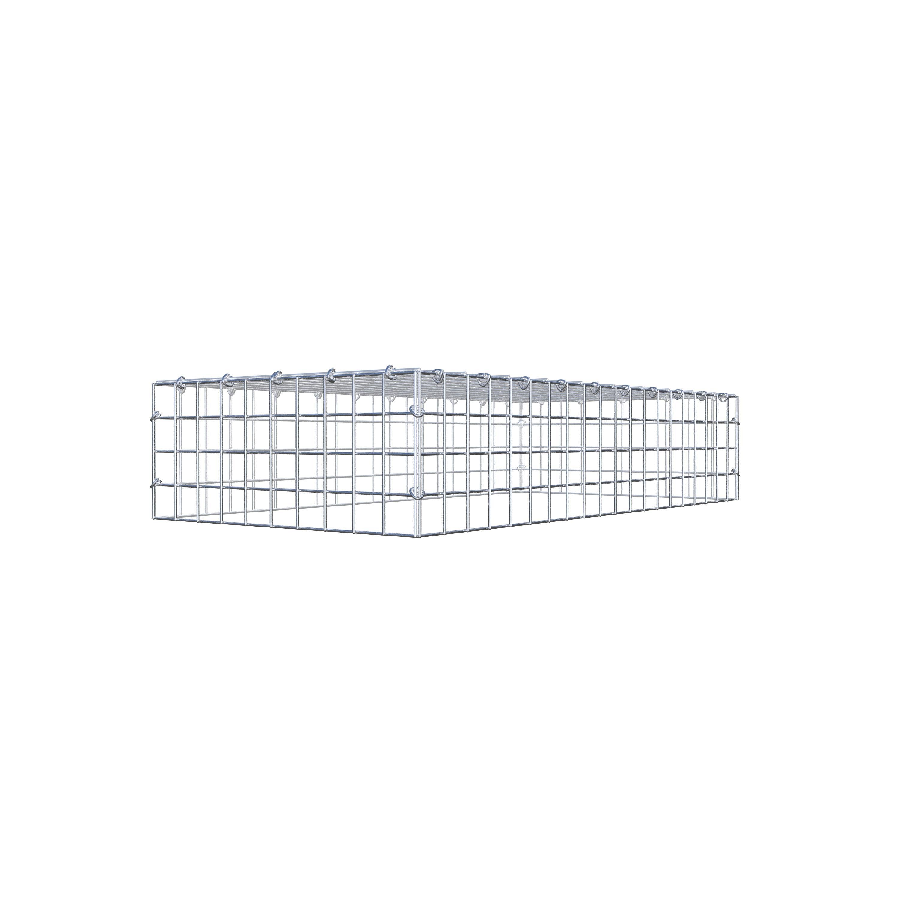 Monteret gabion type 3 100 cm x 20 cm x 50 cm (L x H x D), maskestørrelse 5 cm x 5 cm, C-ring