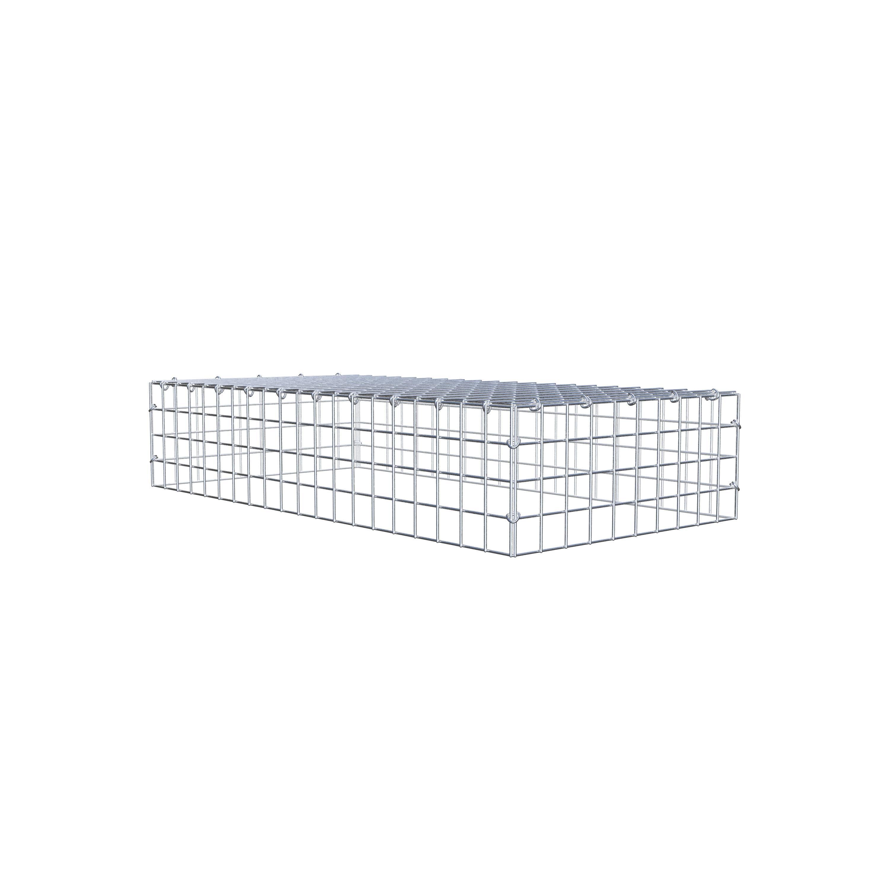 Monteret gabion type 3 100 cm x 20 cm x 50 cm (L x H x D), maskestørrelse 5 cm x 5 cm, C-ring