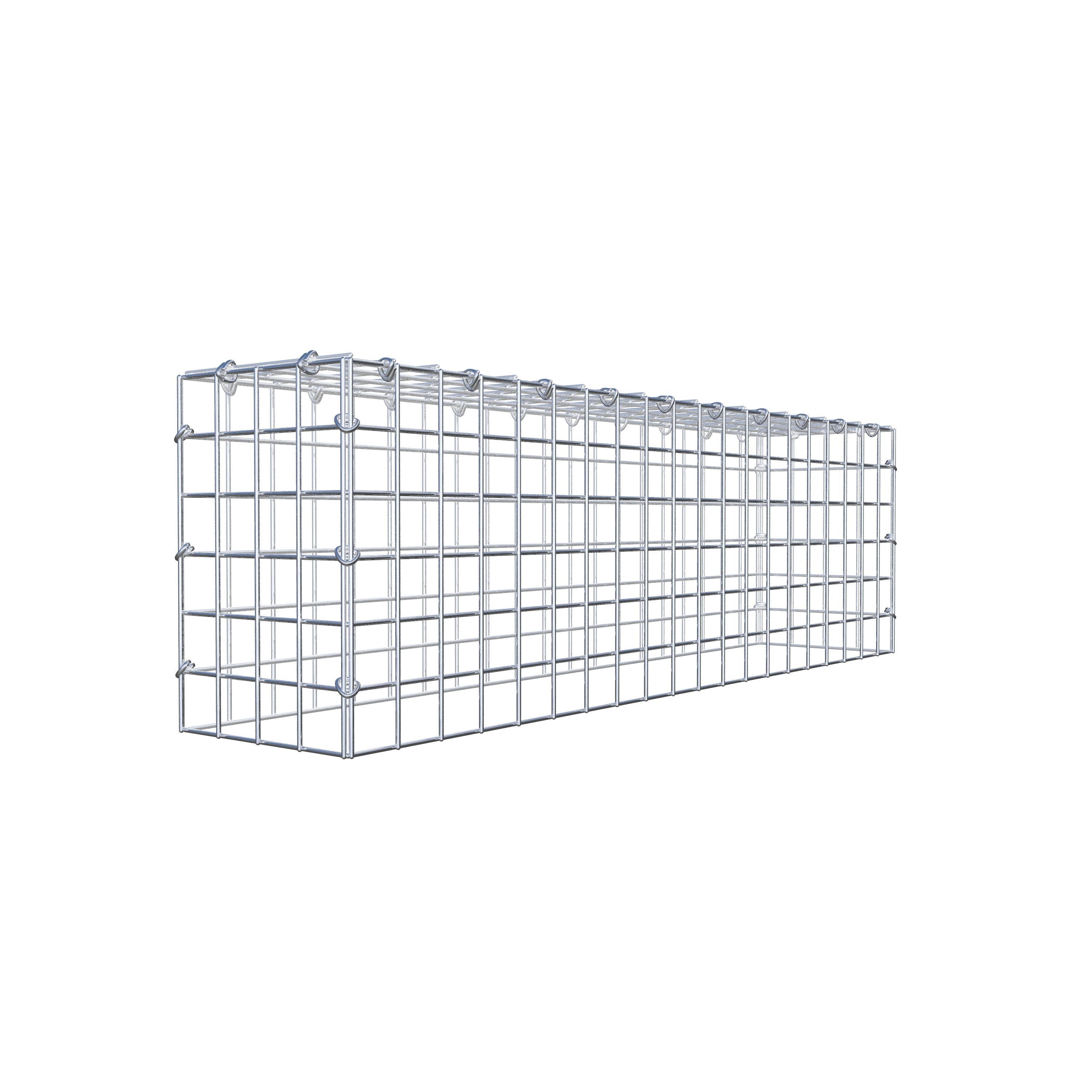 Monteret gabion type 3 100 cm x 30 cm x 20 cm (L x H x D), maskestørrelse 5 cm x 5 cm, C-ring