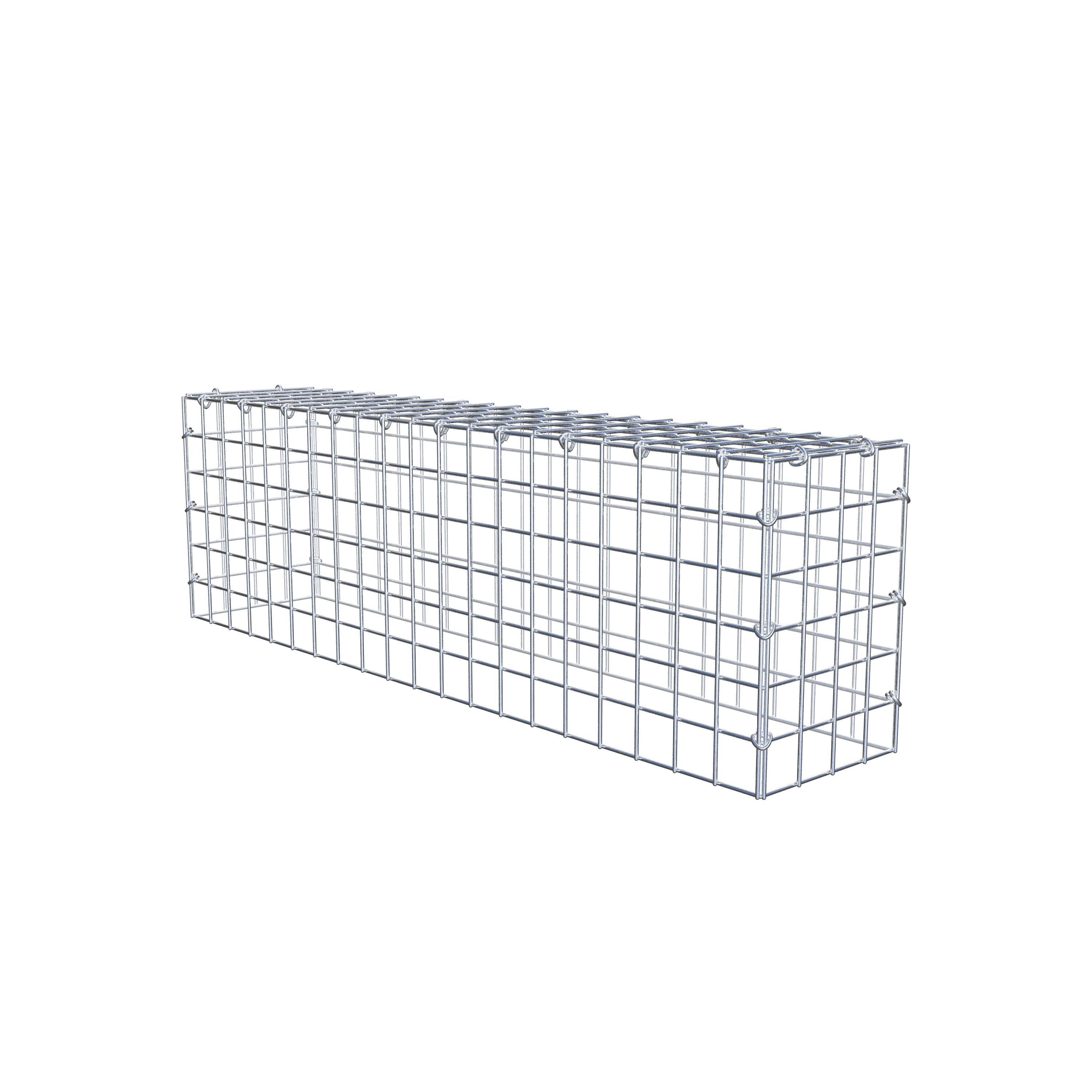 Monteret gabion type 3 100 cm x 30 cm x 20 cm (L x H x D), maskestørrelse 5 cm x 5 cm, C-ring