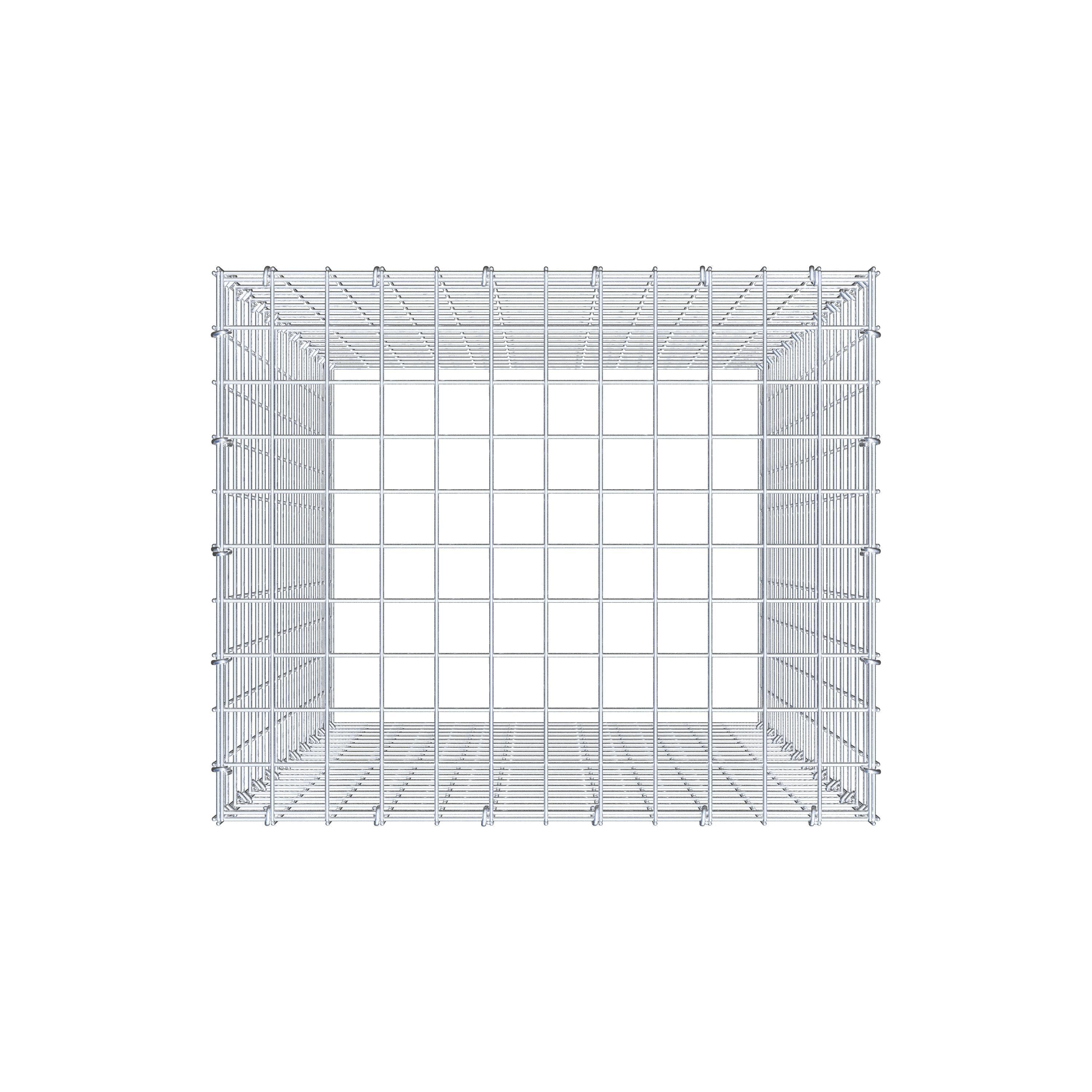 Monteret gabion type 3 100 cm x 60 cm x 50 cm (L x H x D), maskestørrelse 5 cm x 5 cm, C-ring