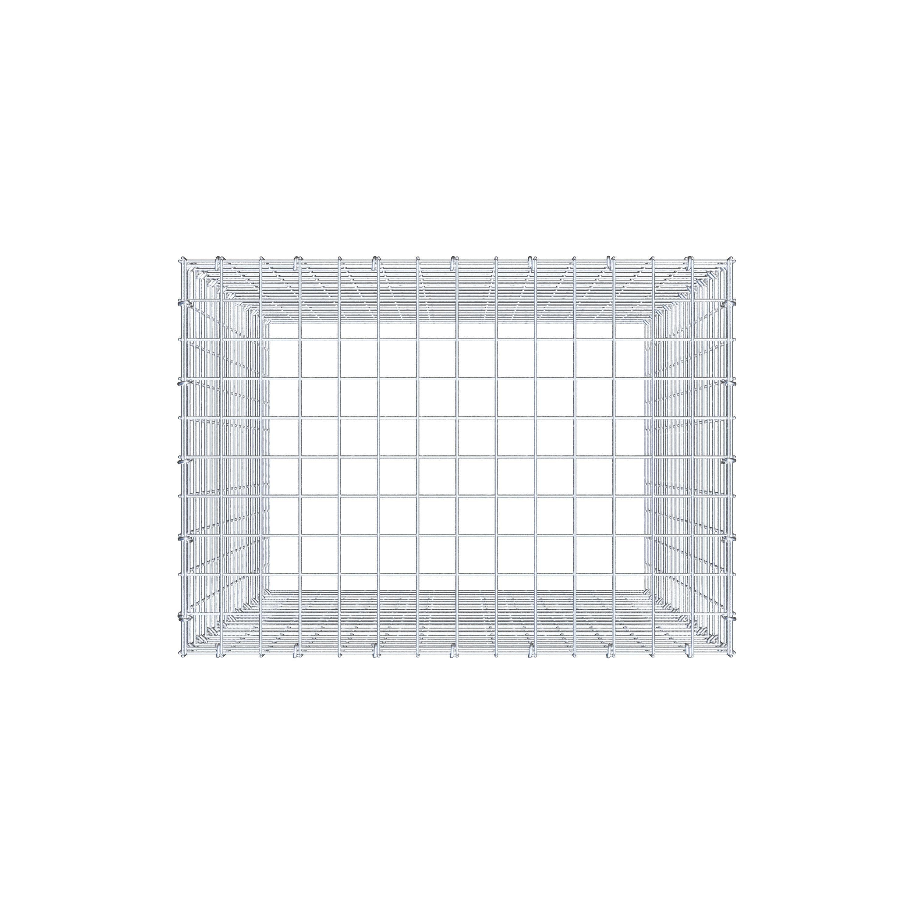 Monteret gabion type 3 100 cm x 70 cm x 50 cm (L x H x D), maskestørrelse 5 cm x 5 cm, C-ring