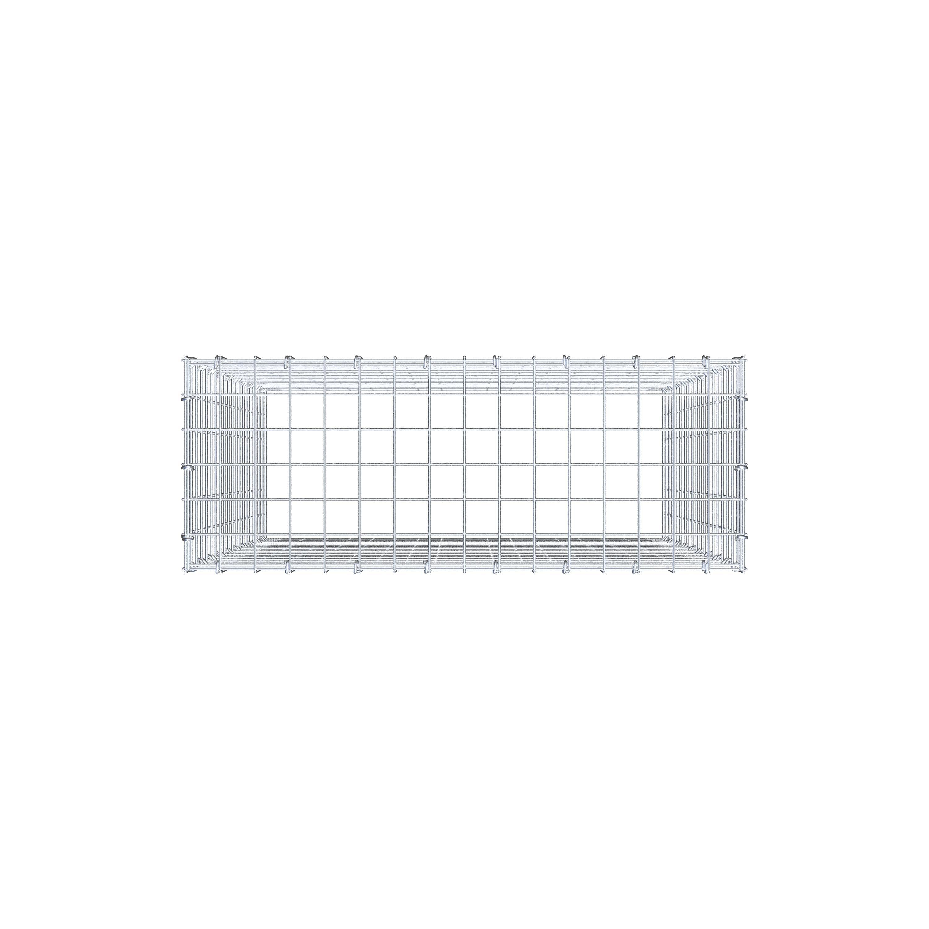 Monteret gabion type 3 100 cm x 80 cm x 30 cm (L x H x D), maskestørrelse 5 cm x 5 cm, C-ring