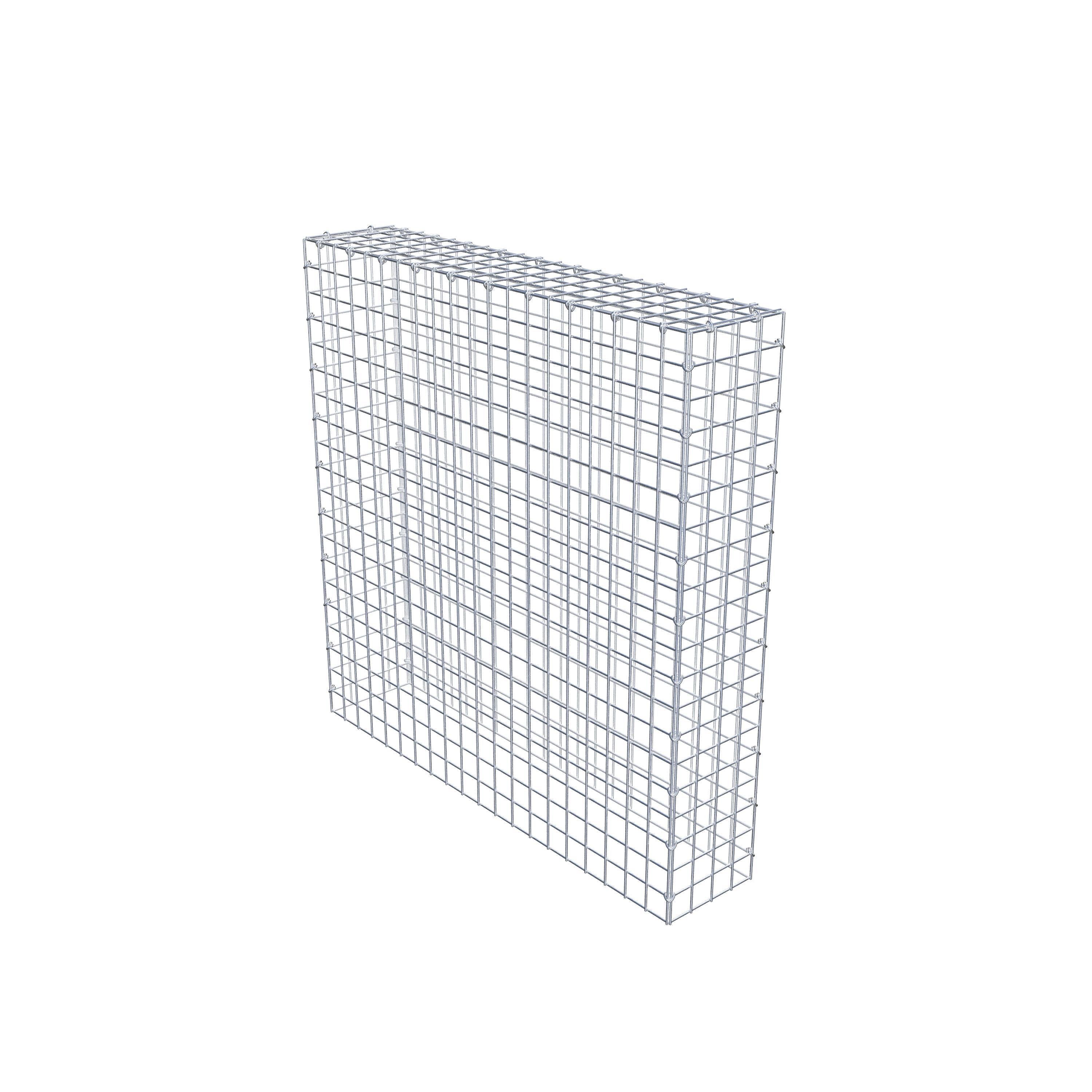 Monteret gabion type 3 100 cm x 100 cm x 20 cm (L x H x D), maskestørrelse 5 cm x 5 cm, C-ring