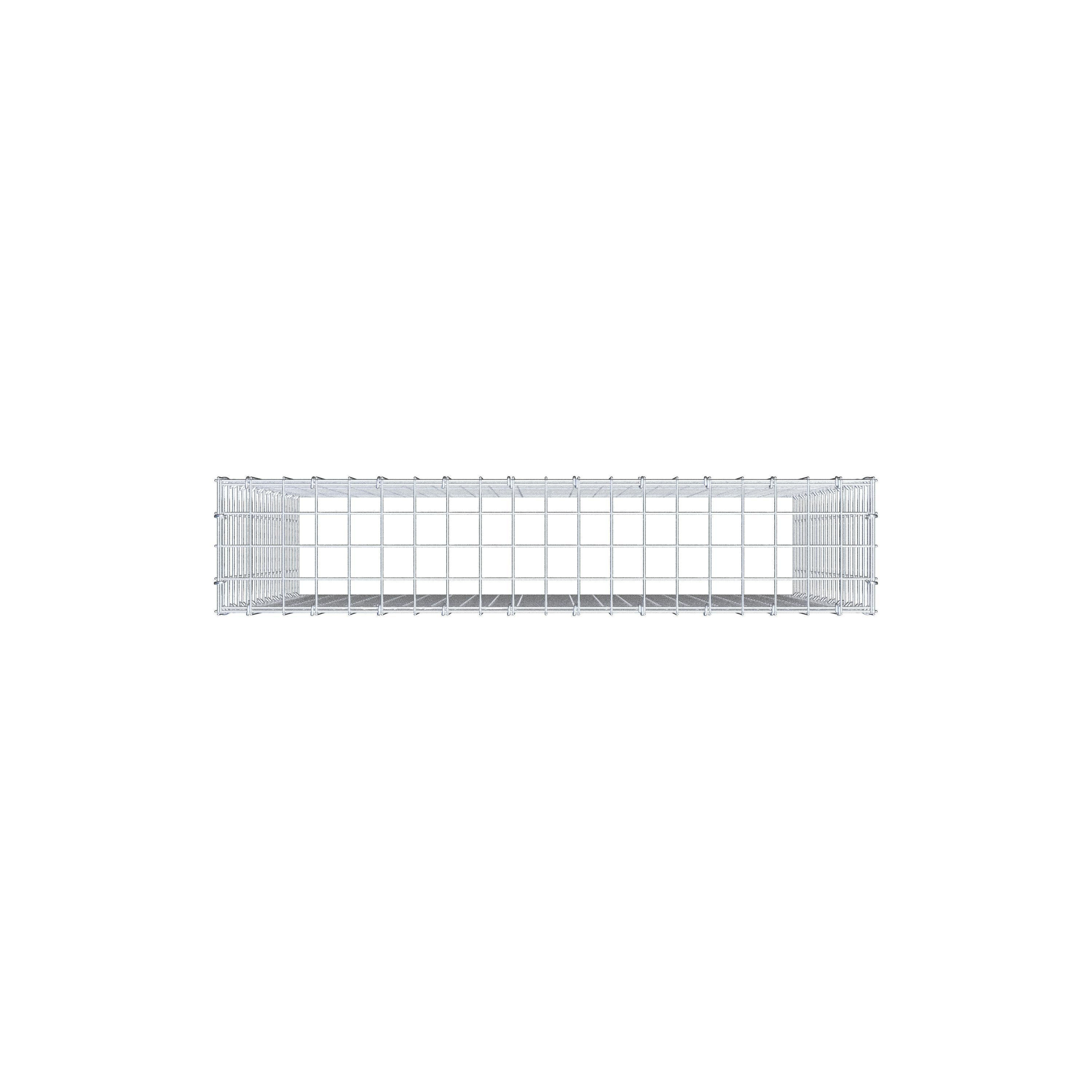 Monteret gabion type 3 100 cm x 100 cm x 20 cm (L x H x D), maskestørrelse 5 cm x 5 cm, C-ring