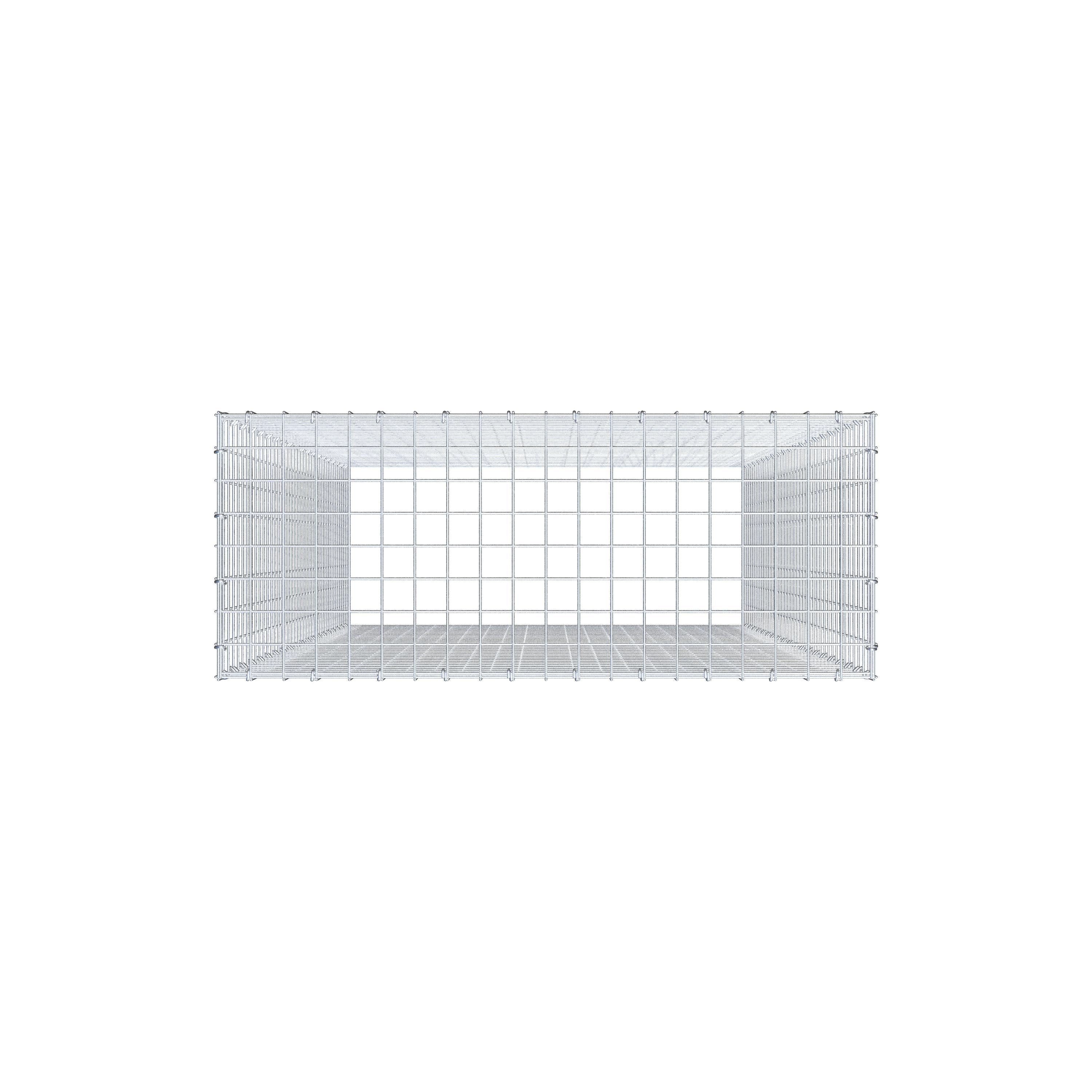 Monteret gabion type 3 200 cm x 100 cm x 40 cm (L x H x D), maskestørrelse 5 cm x 5 cm, C-ring