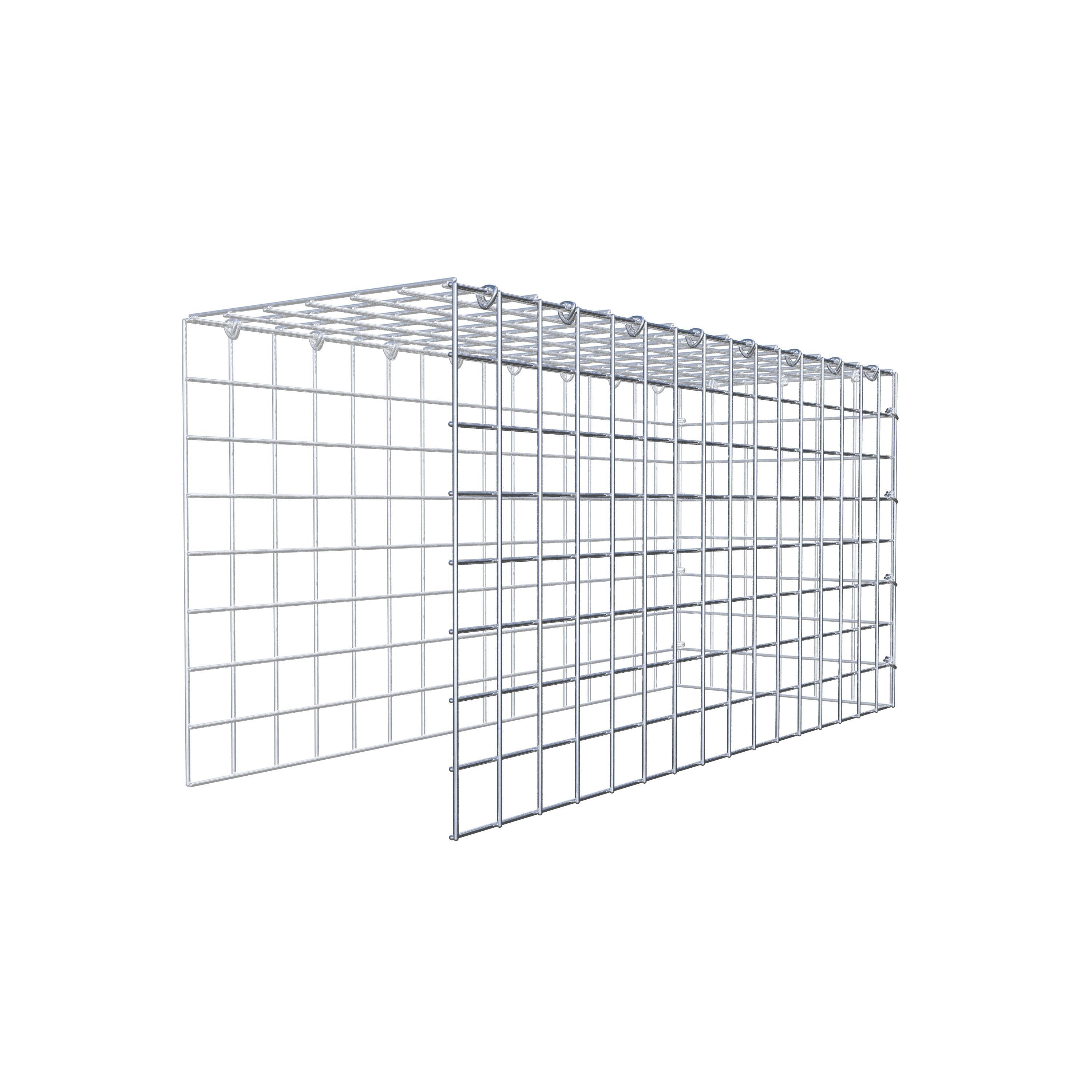 Mounted gabion type 4 80 cm x 40 cm x 30 cm (L x H x D), mesh size 5 cm x 5 cm, C-ring