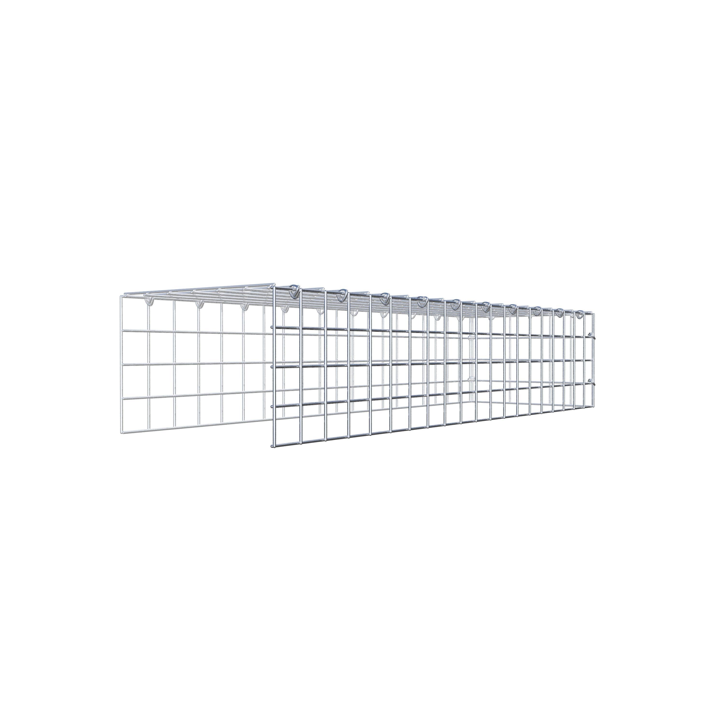 Monteret gabion type 4 100 cm x 20 cm x 30 cm (L x H x D), maskestørrelse 5 cm x 5 cm, C-ring