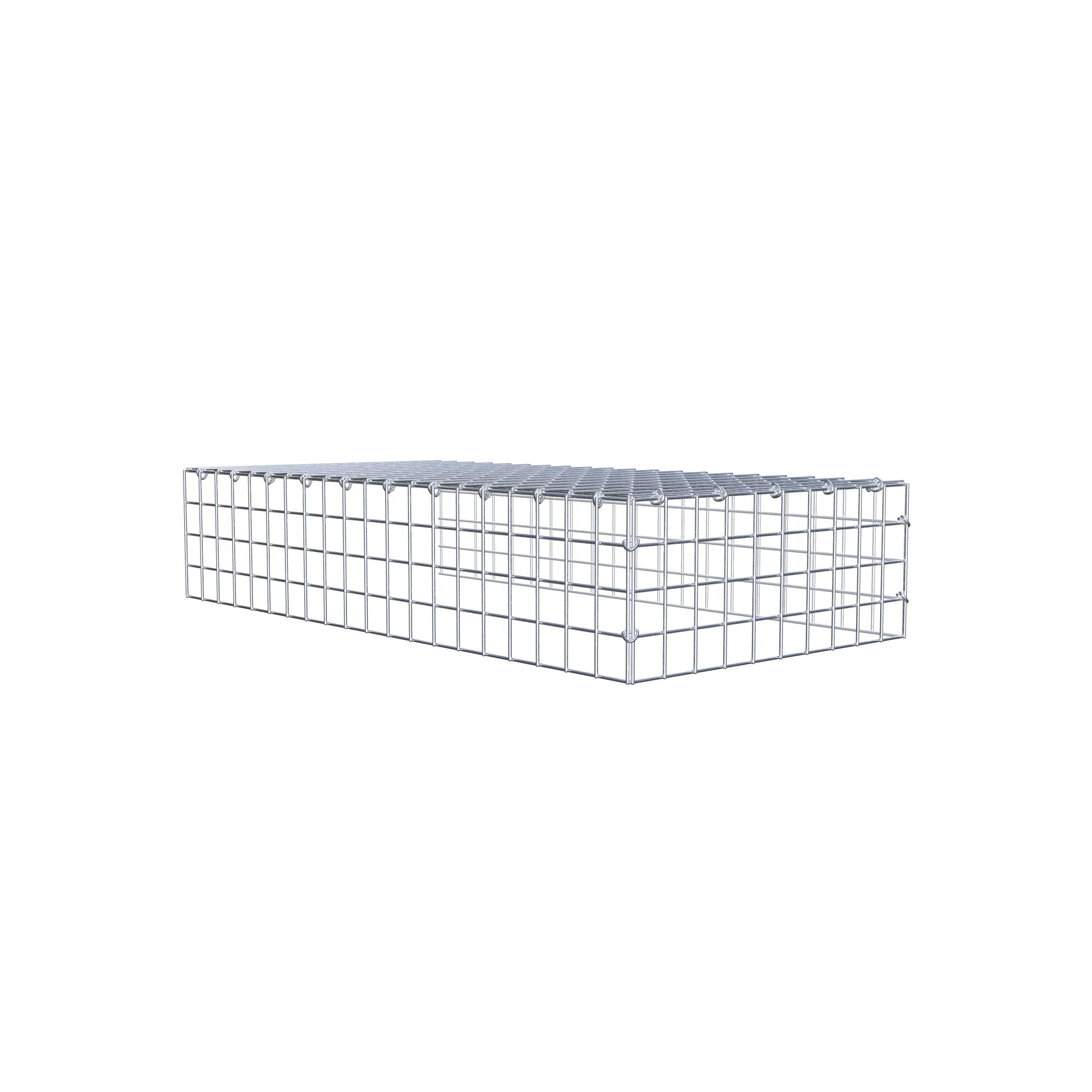 Mounted gabion type 4 100 cm x 20 cm x 50 cm (L x H x D), mesh size 5 cm x 5 cm, C-ring