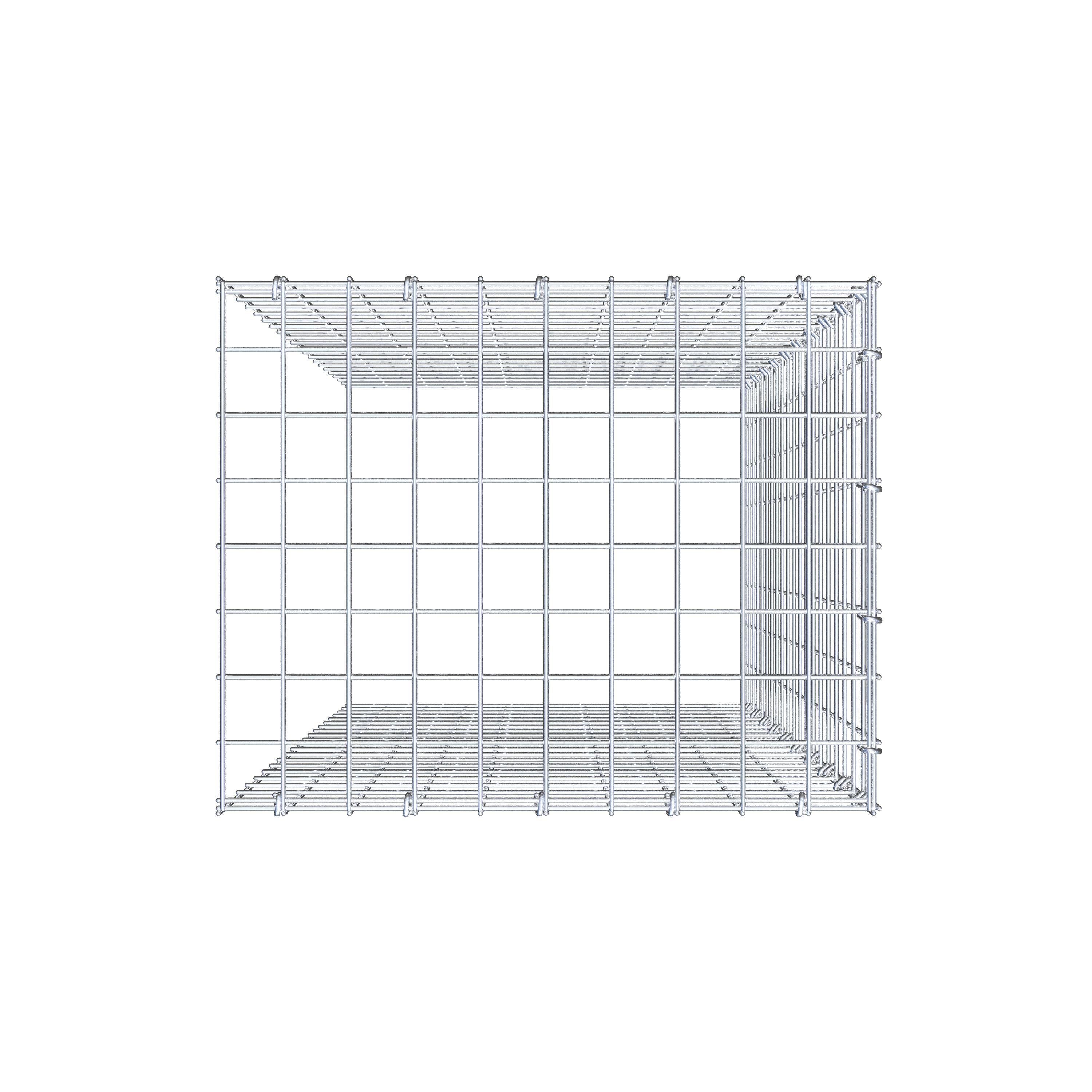 Mounted gabion type 4 100 cm x 50 cm x 40 cm (L x H x D), mesh size 5 cm x 5 cm, C-ring