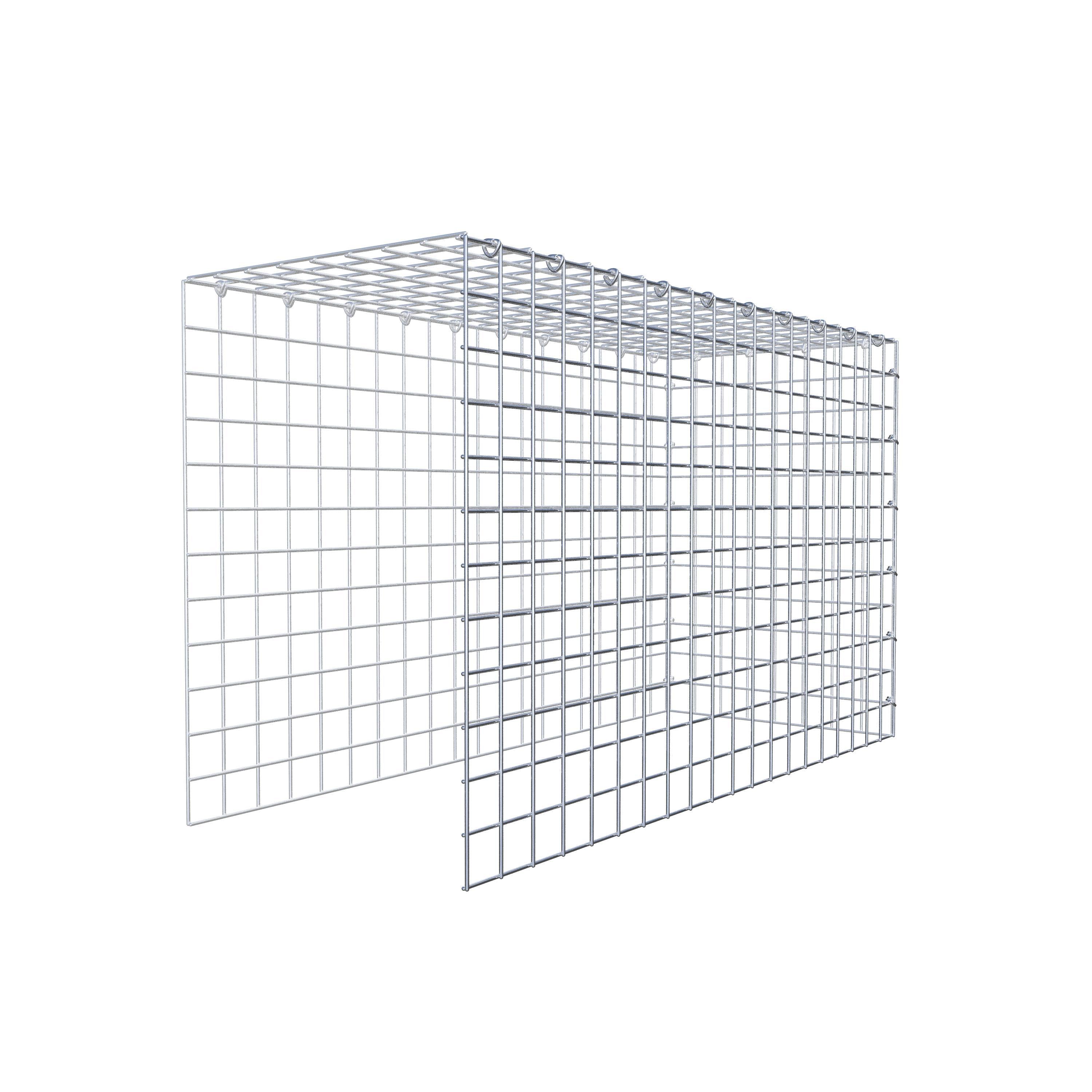 Mounted gabion type 4 100 cm x 60 cm x 40 cm (L x H x D), mesh size 5 cm x 5 cm, C-ring