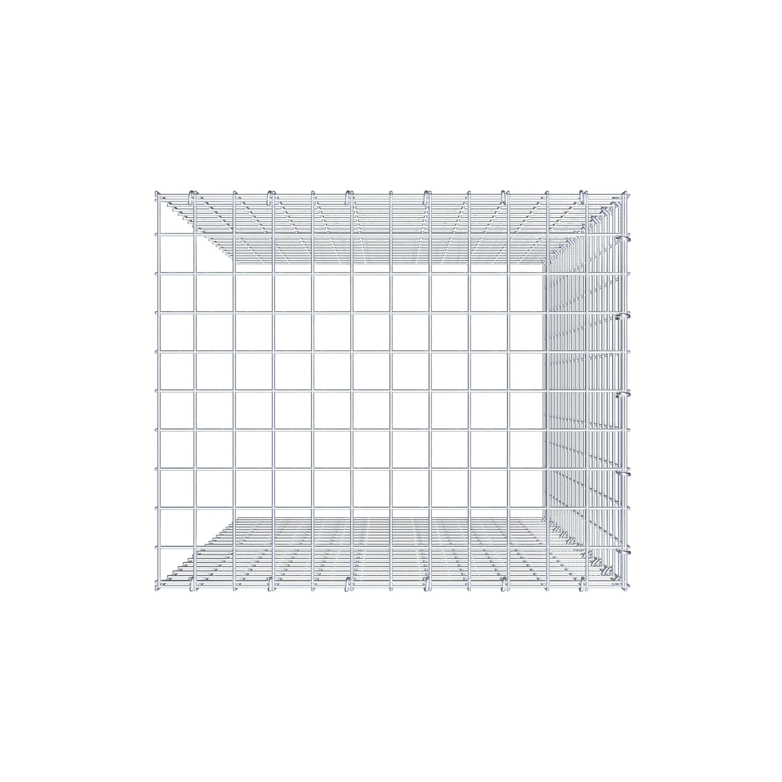 Mounted gabion type 4 100 cm x 60 cm x 50 cm (L x H x D), mesh size 5 cm x 5 cm, C-ring