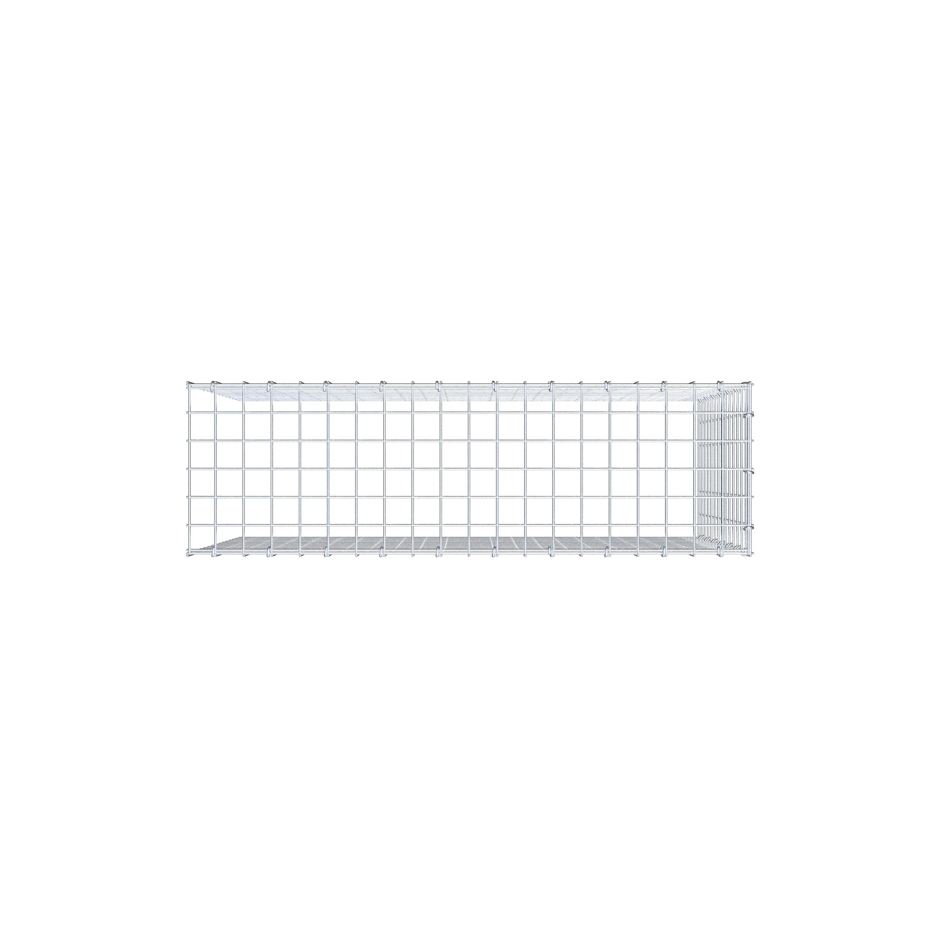 Mounted gabion type 4 100 cm x 70 cm x 30 cm (L x H x D), mesh size 5 cm x 5 cm, C-ring