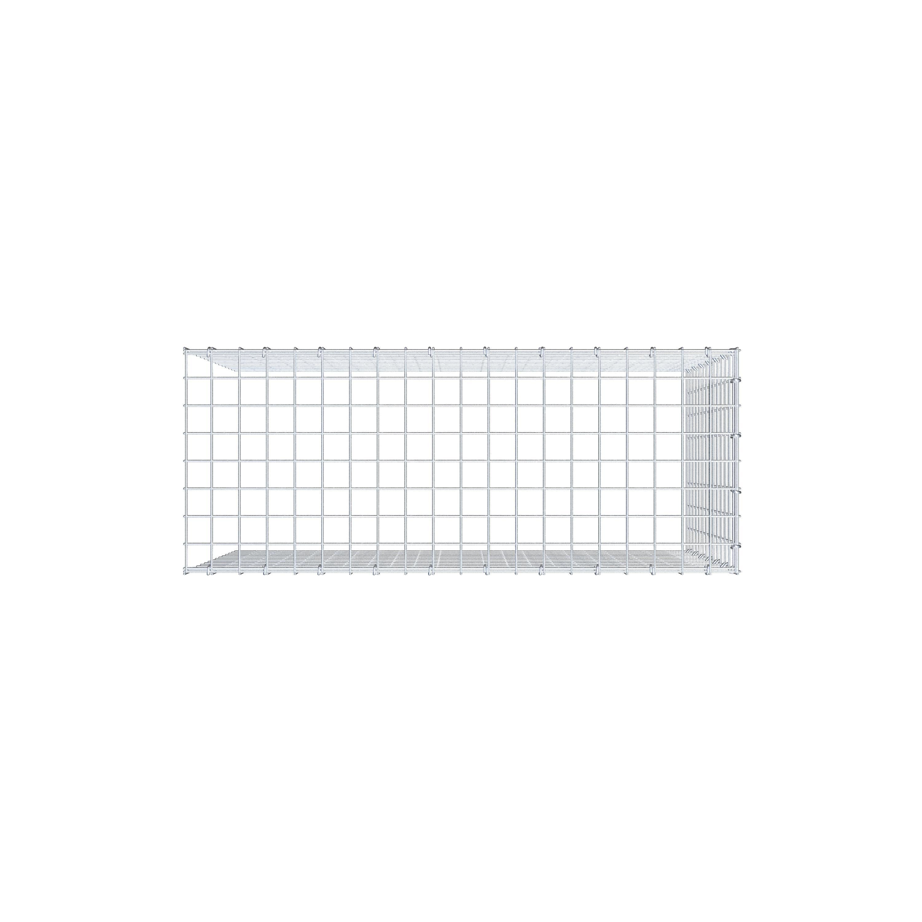 Mounted gabion type 4 100 cm x 70 cm x 40 cm (L x H x D), mesh size 5 cm x 5 cm, C-ring