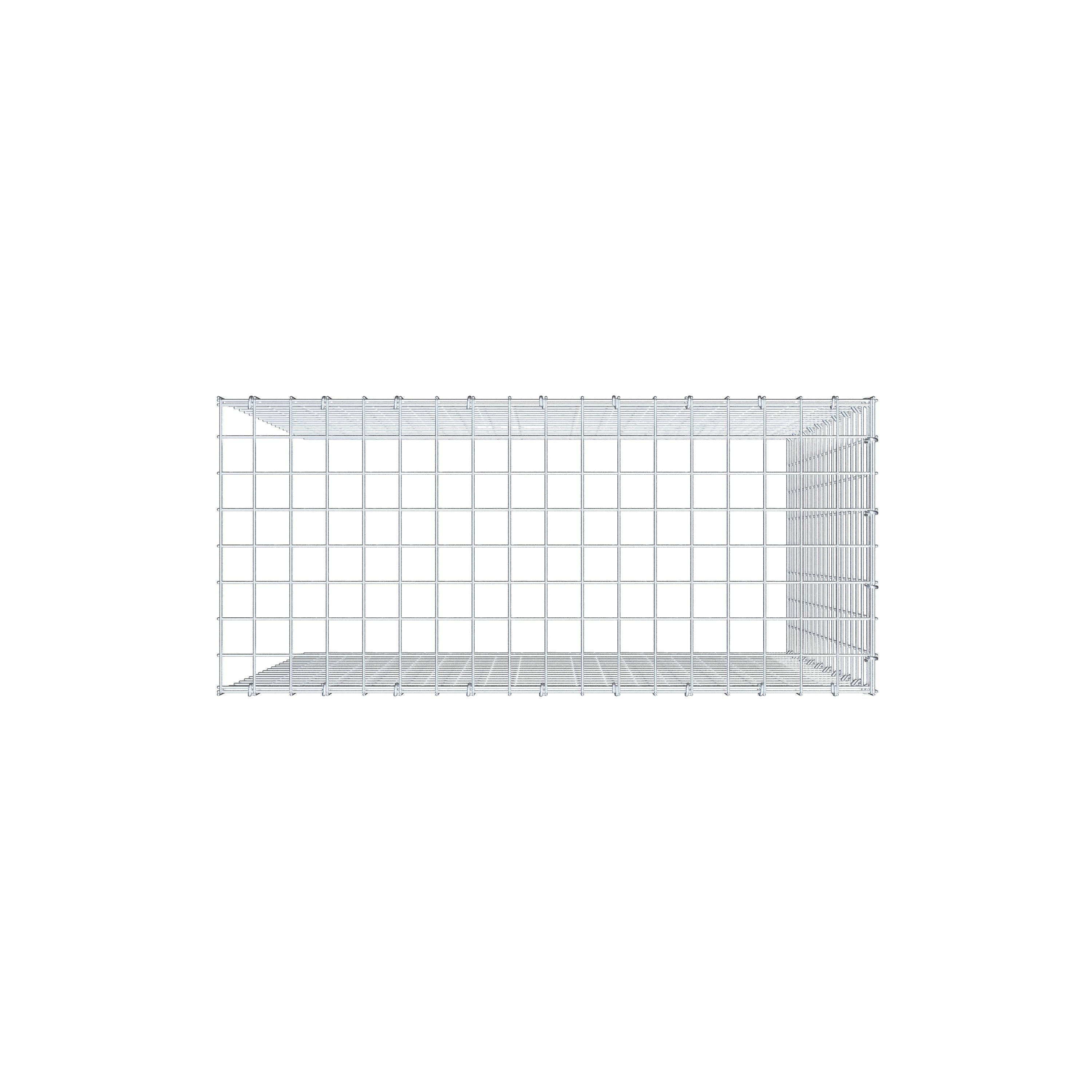 Monteret gabion type 4 100 cm x 90 cm x 40 cm (L x H x D), maskestørrelse 5 cm x 5 cm, C-ring