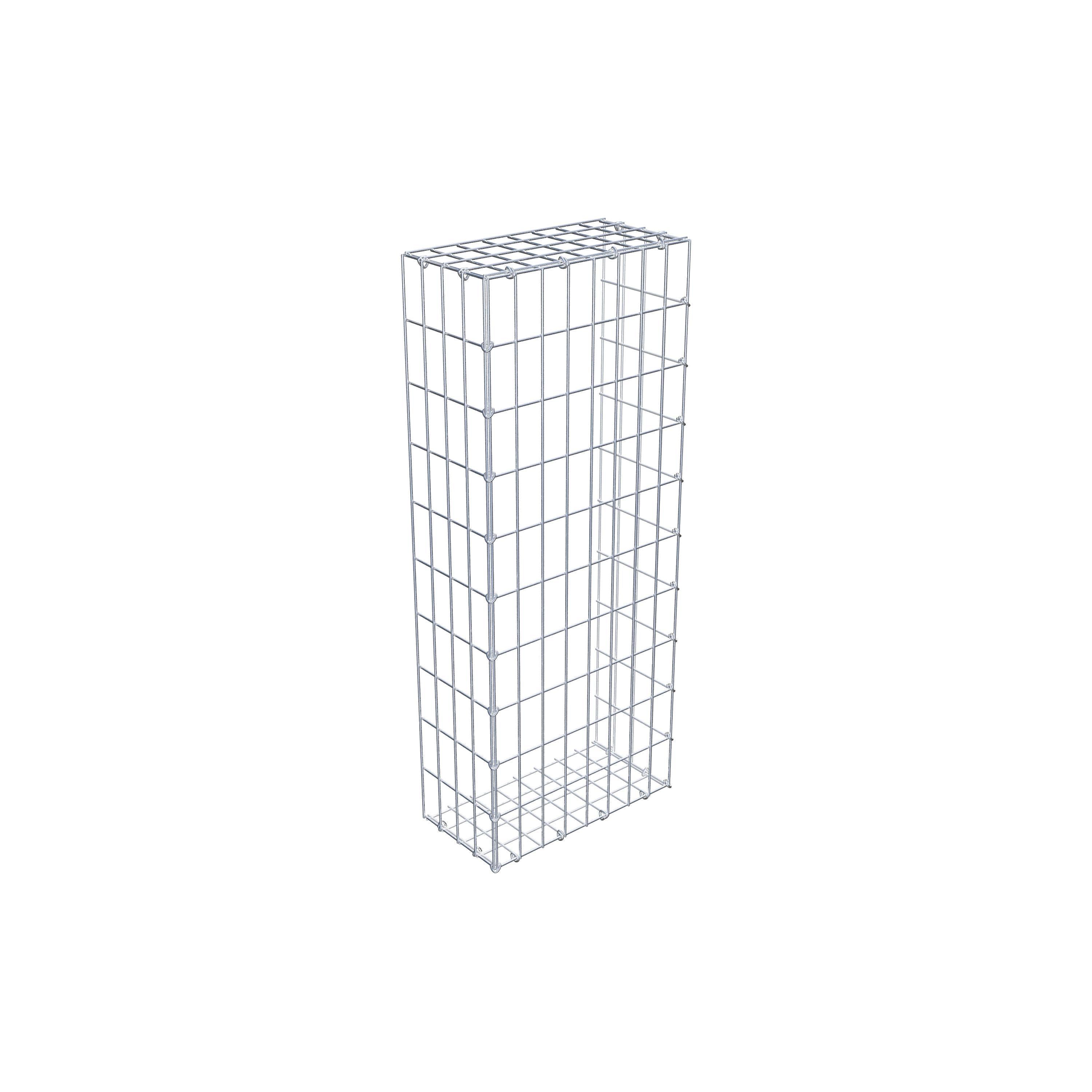 Monteret gabion type 2 100 cm x 20 cm x 40 cm, maskestørrelse 5 cm x 10 cm, C-ring