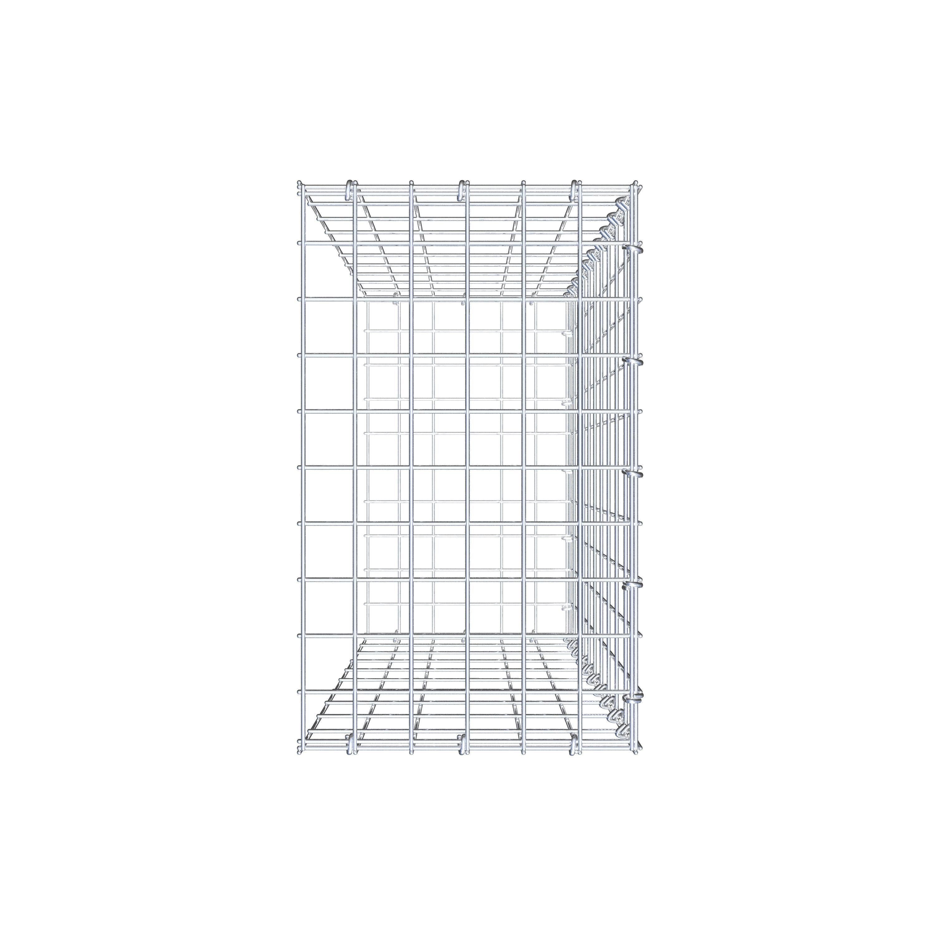 Monteret gabion type 2 100 cm x 30 cm x 50 cm, maskestørrelse 5 cm x 10 cm, C-ring