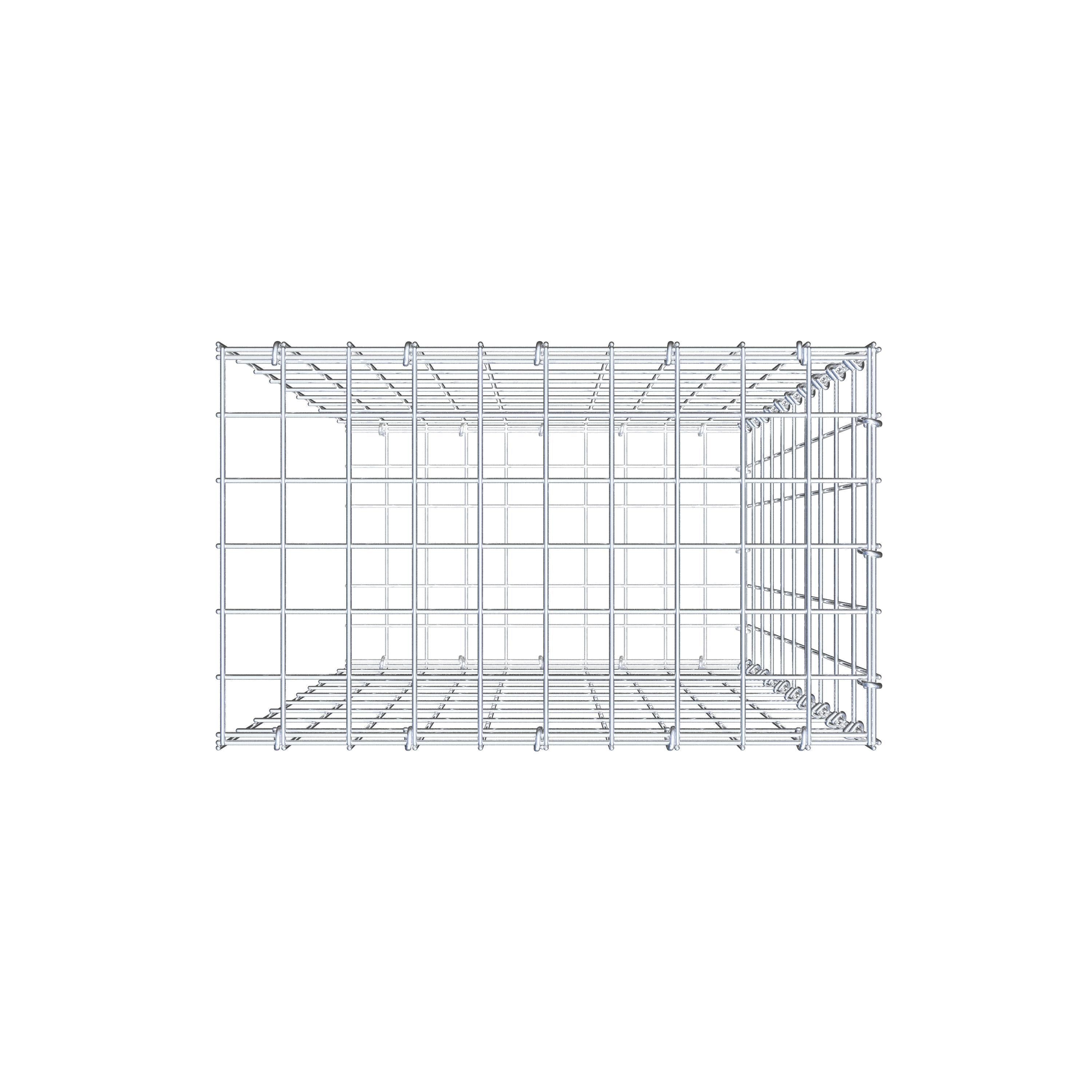 Monteret gabion type 2 100 cm x 50 cm x 30 cm, maskestørrelse 5 cm x 10 cm, C-ring