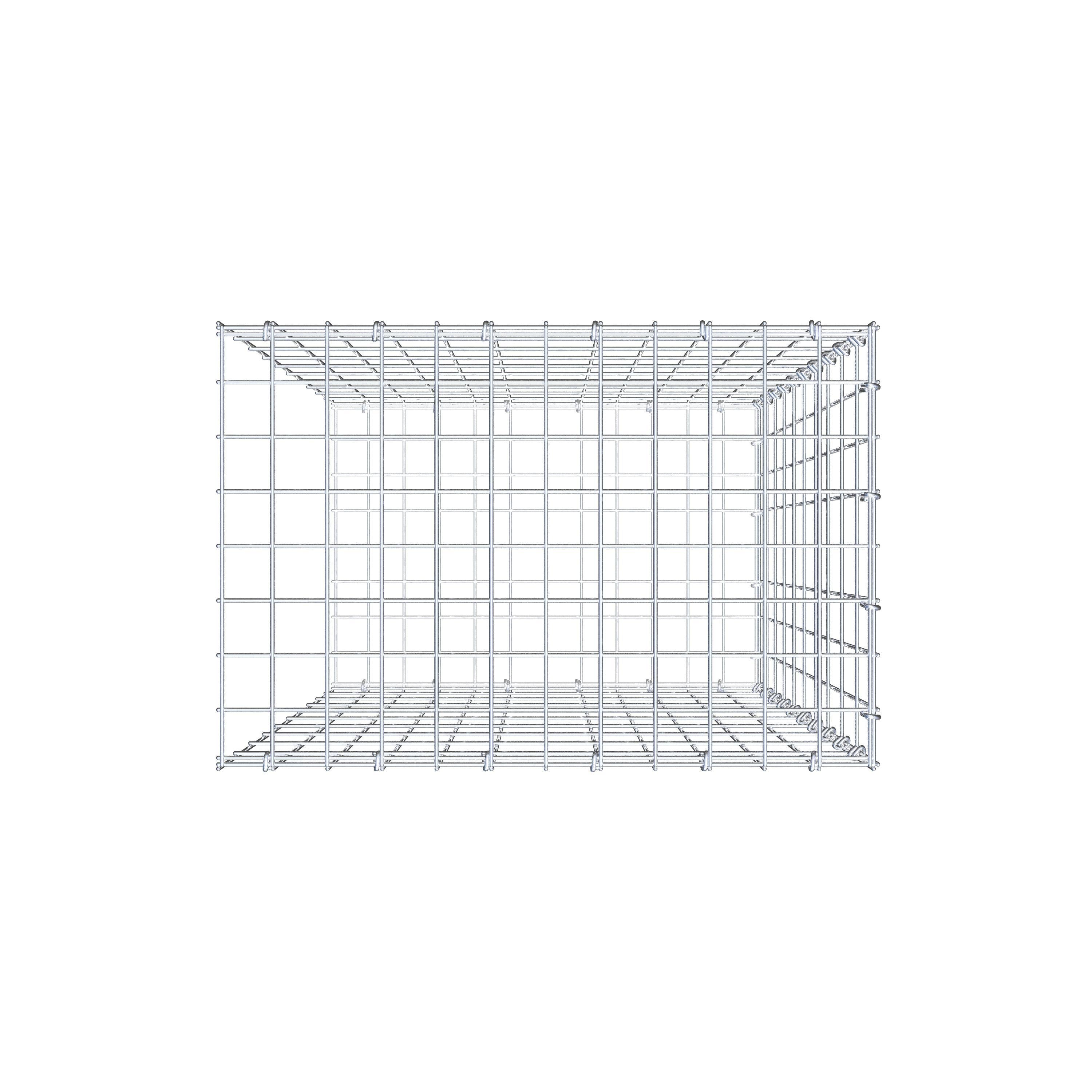 Mounted gabion type 2 100 cm x 60 cm x 40 cm, mesh size 5 cm x 10 cm, C-ring