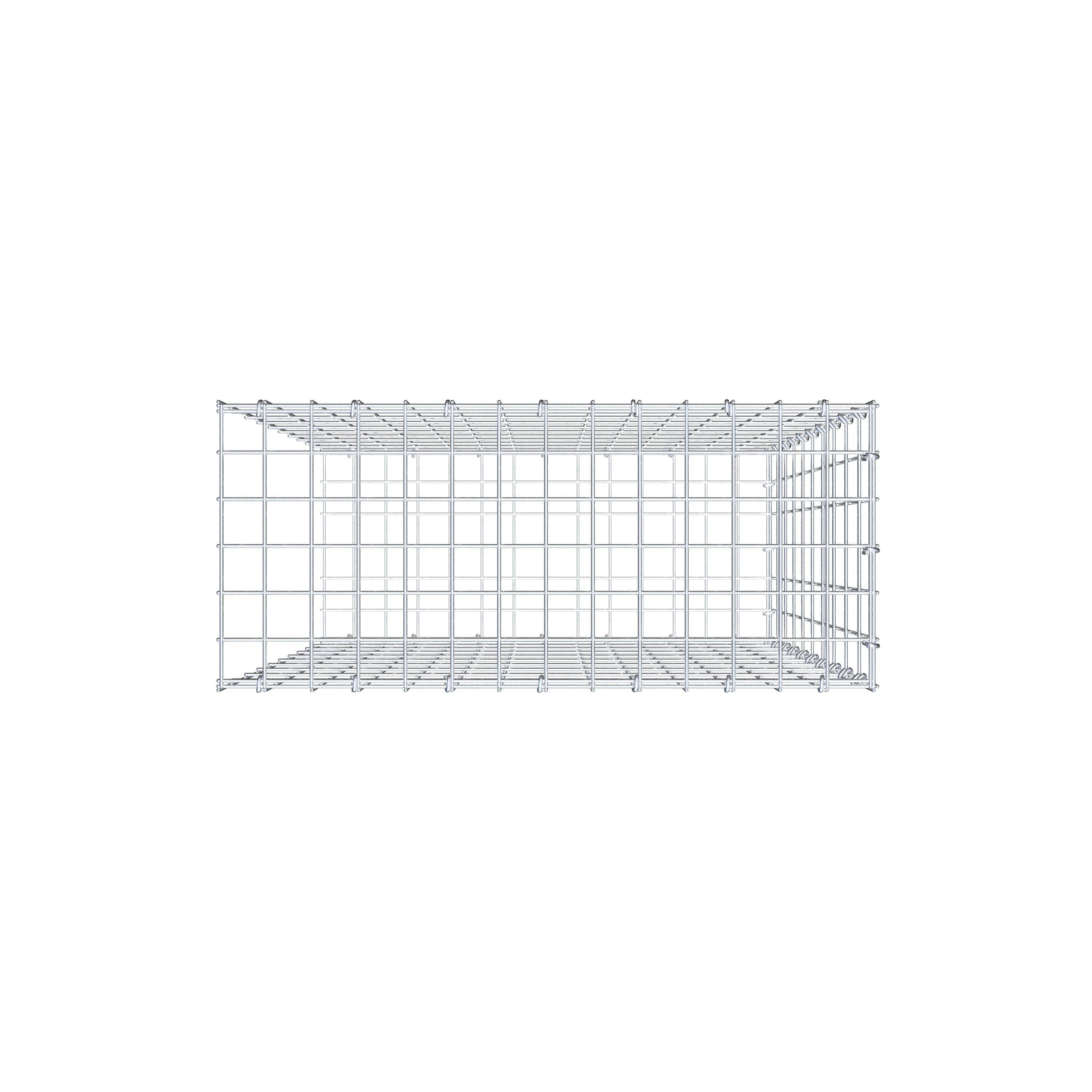 Mounted gabion type 2 100 cm x 70 cm x 30 cm, mesh size 5 cm x 10 cm, C-ring