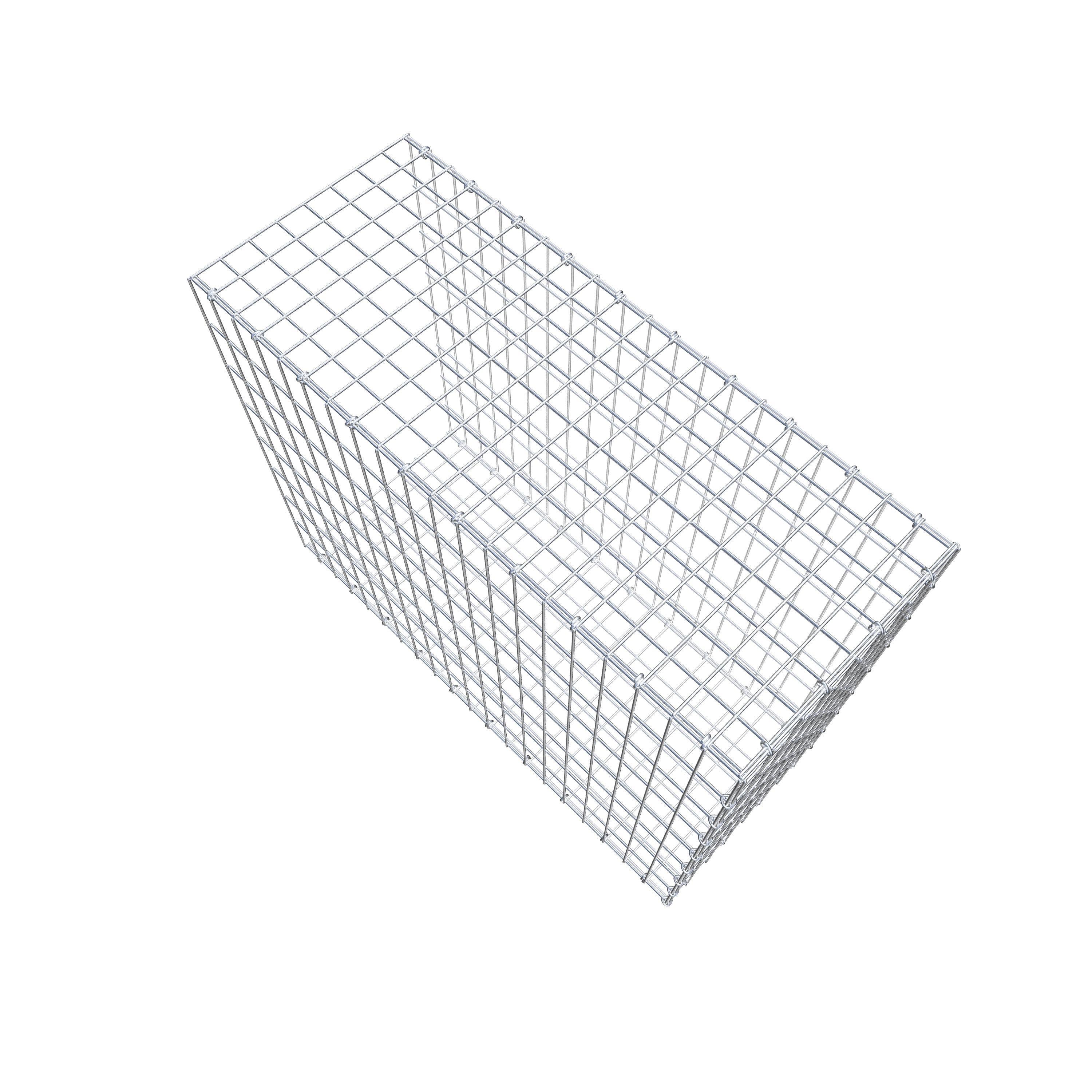 Monteret gabion type 2 100 cm x 80 cm x 40 cm, maskestørrelse 5 cm x 10 cm, C-ring