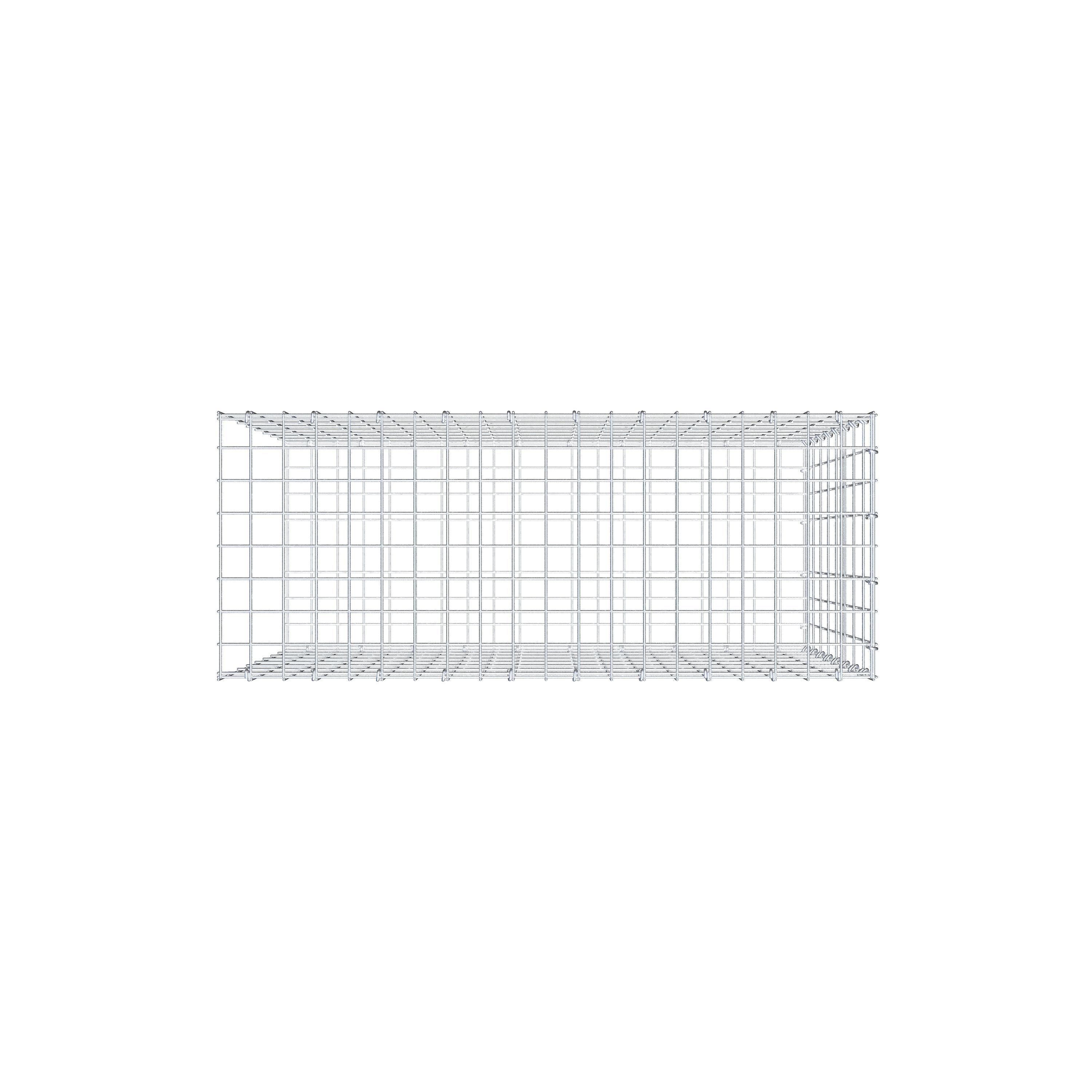 Monteret gabion type 2 100 cm x 80 cm x 40 cm, maskestørrelse 5 cm x 10 cm, C-ring