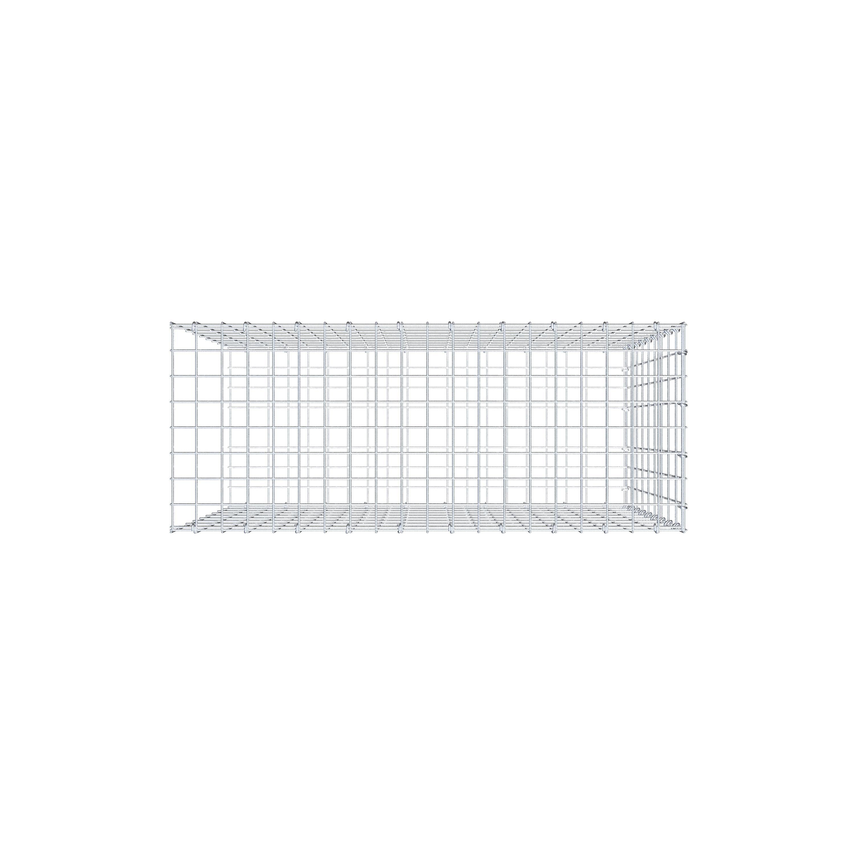 Monteret gabion type 2 100 cm x 90 cm x 40 cm, maskestørrelse 5 cm x 10 cm, C-ring