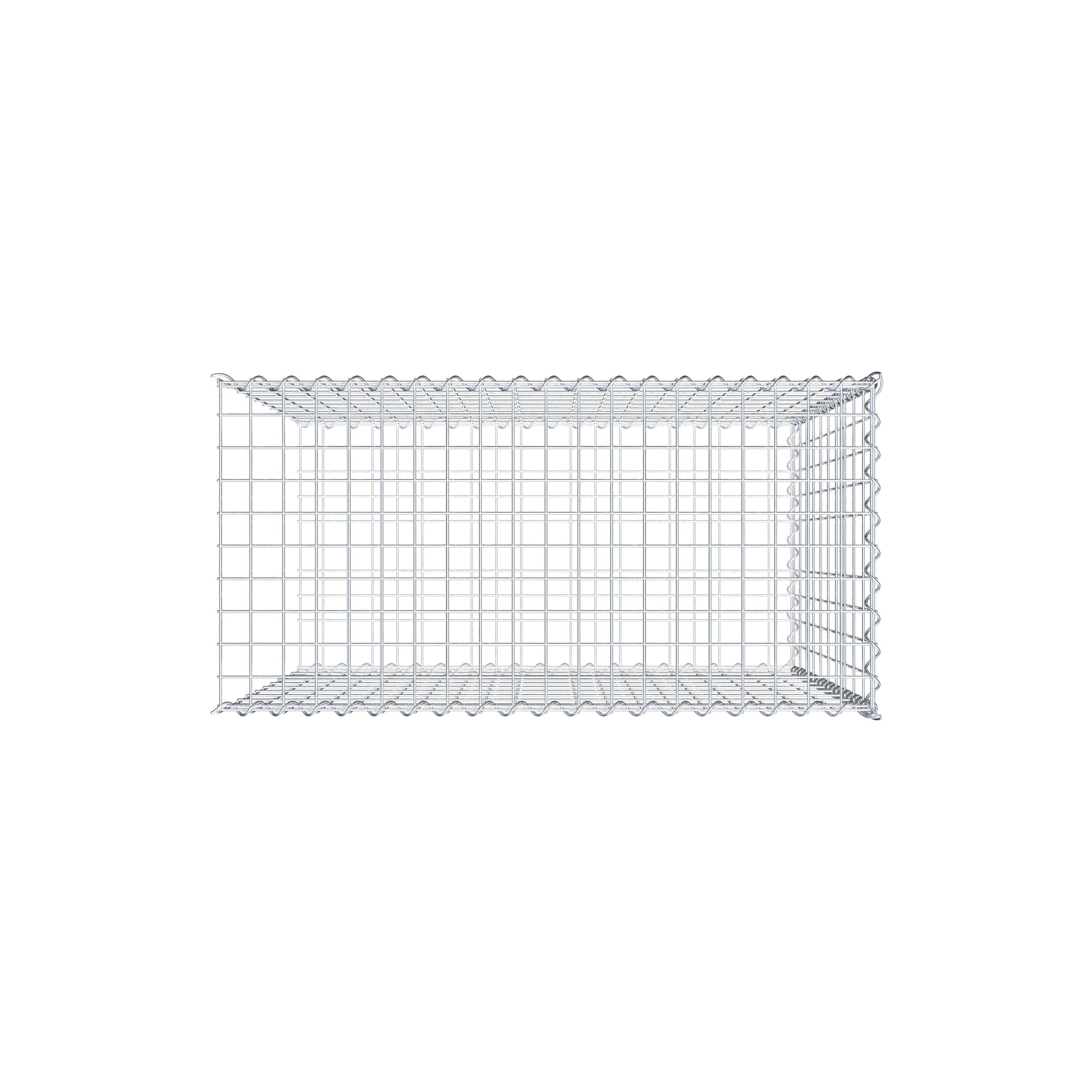 Opvokset gabion type 2 100 cm x 100 cm x 50 cm (L x H x D), maskestørrelse 5 cm x 10 cm, spiral