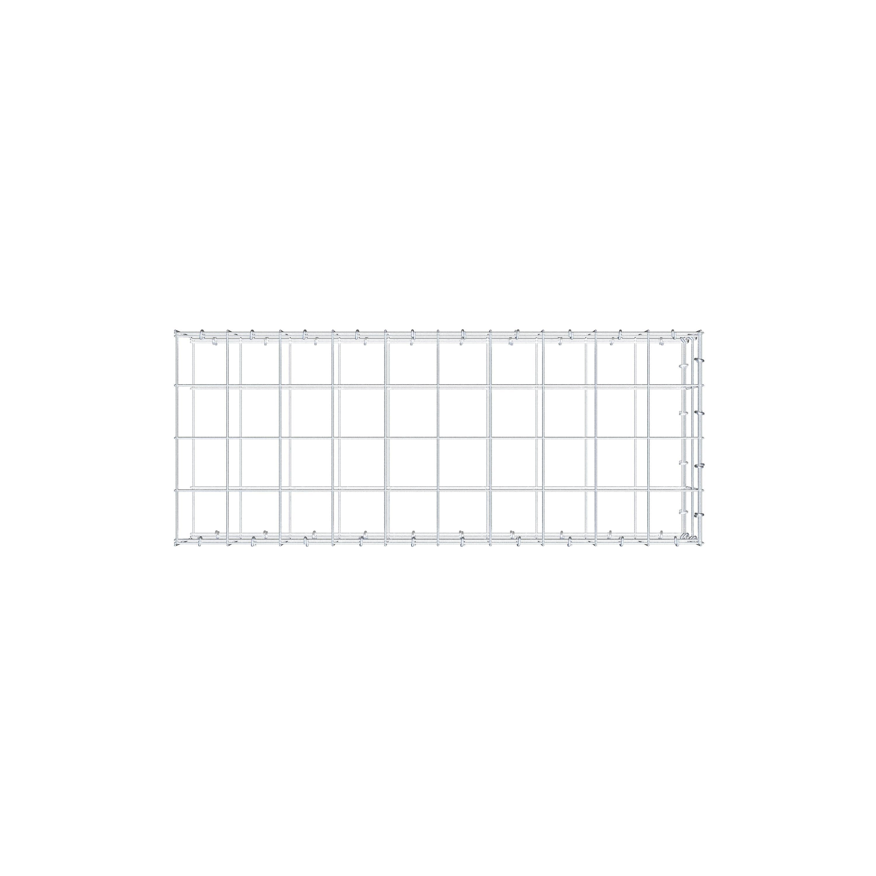 Mounted gabion type 2 100 cm x 20 cm x 40 cm (L x H x D), mesh size 10 cm x 10 cm, C-ring