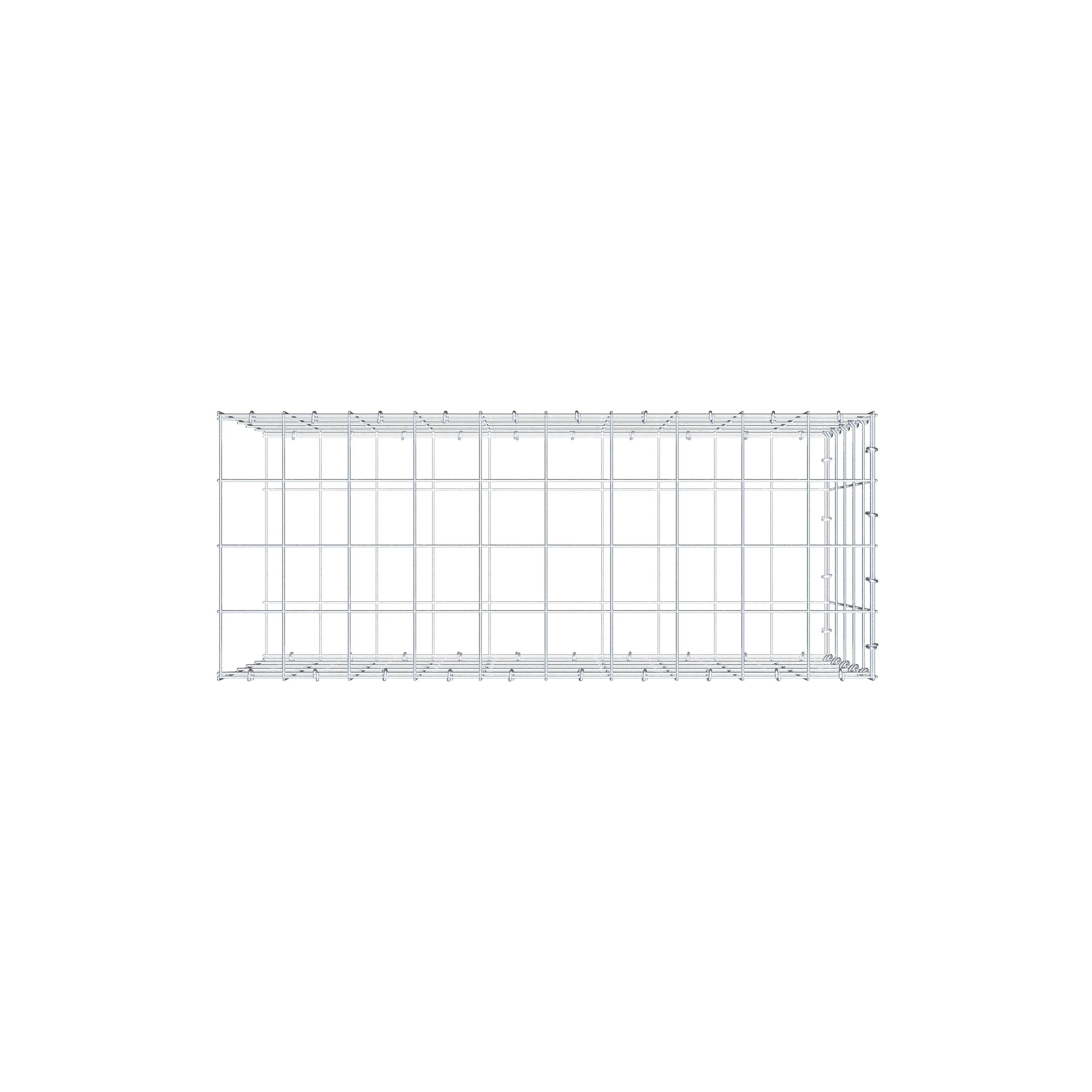 Mounted gabion type 2 100 cm x 50 cm x 40 cm (L x H x D), mesh size 10 cm x 10 cm, C-ring