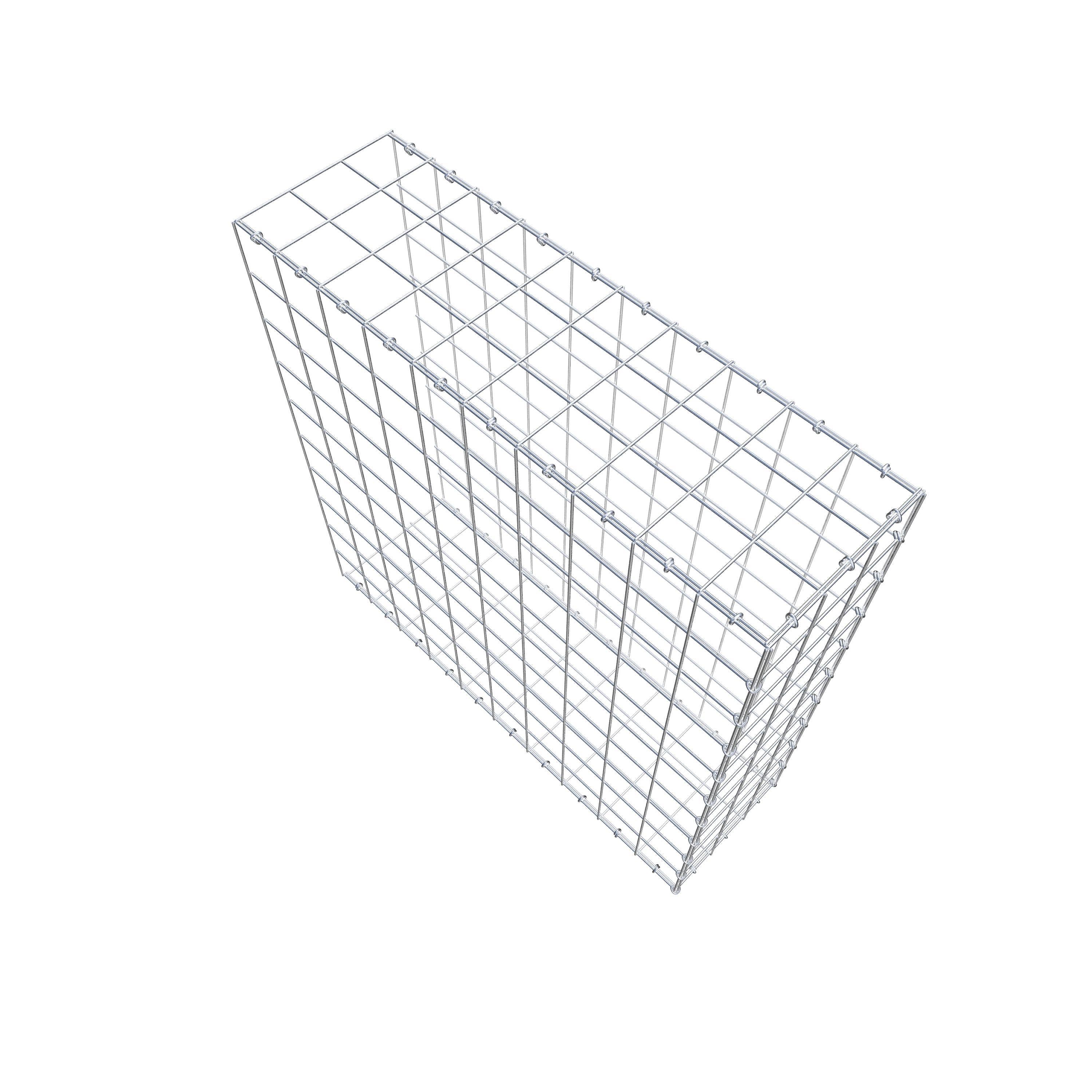 Monteret gabion type 2 100 cm x 100 cm x 30 cm (L x H x D), maskestørrelse 10 cm x 10 cm, C-ring