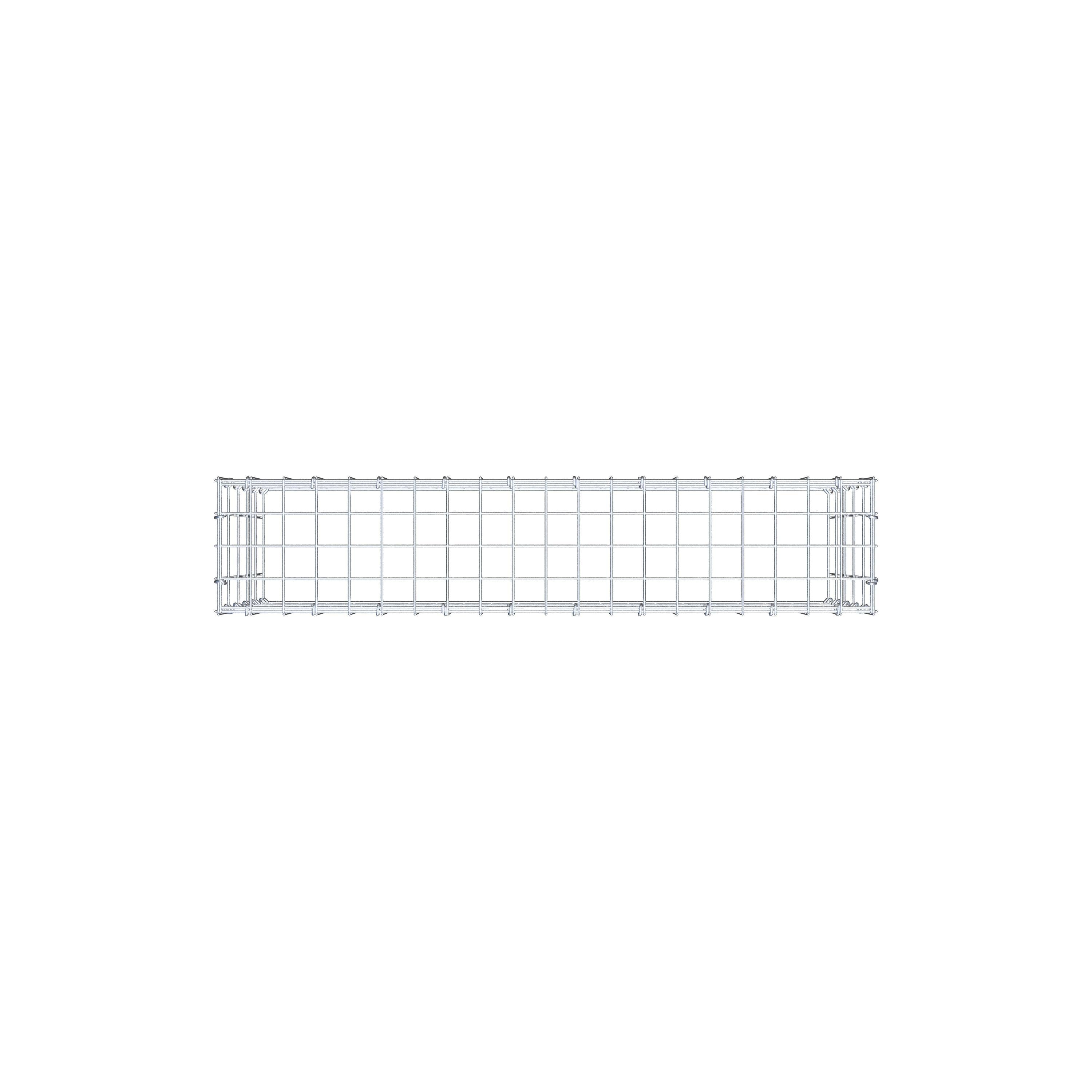 Mounted gabion type 3 100 cm x 50 cm x 20 cm (L x H x D), mesh size 5 cm x 10 cm, C-ring