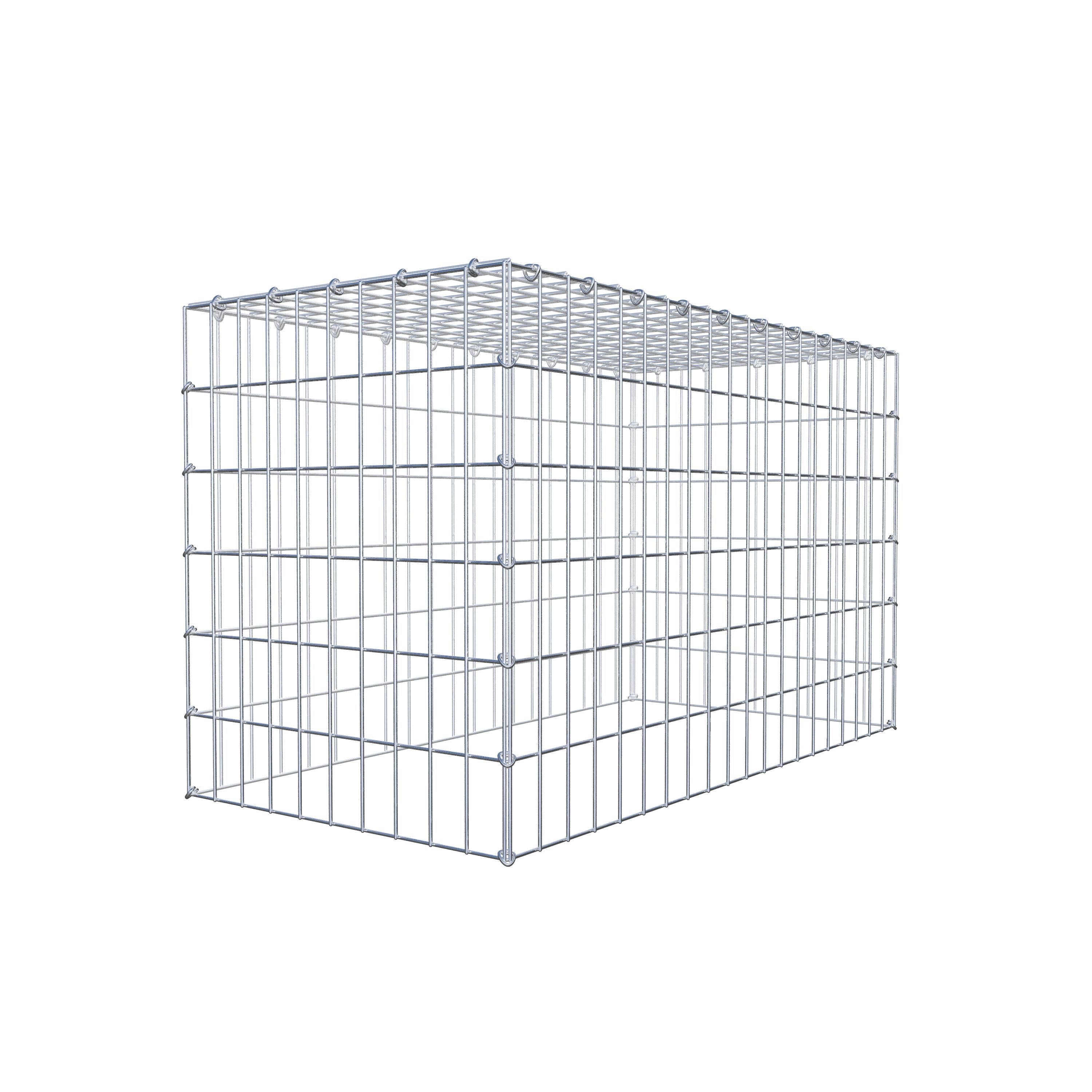 Monteret gabion type 3 100 cm x 60 cm x 50 cm (L x H x D), maskestørrelse 5 cm x 10 cm, C-ring