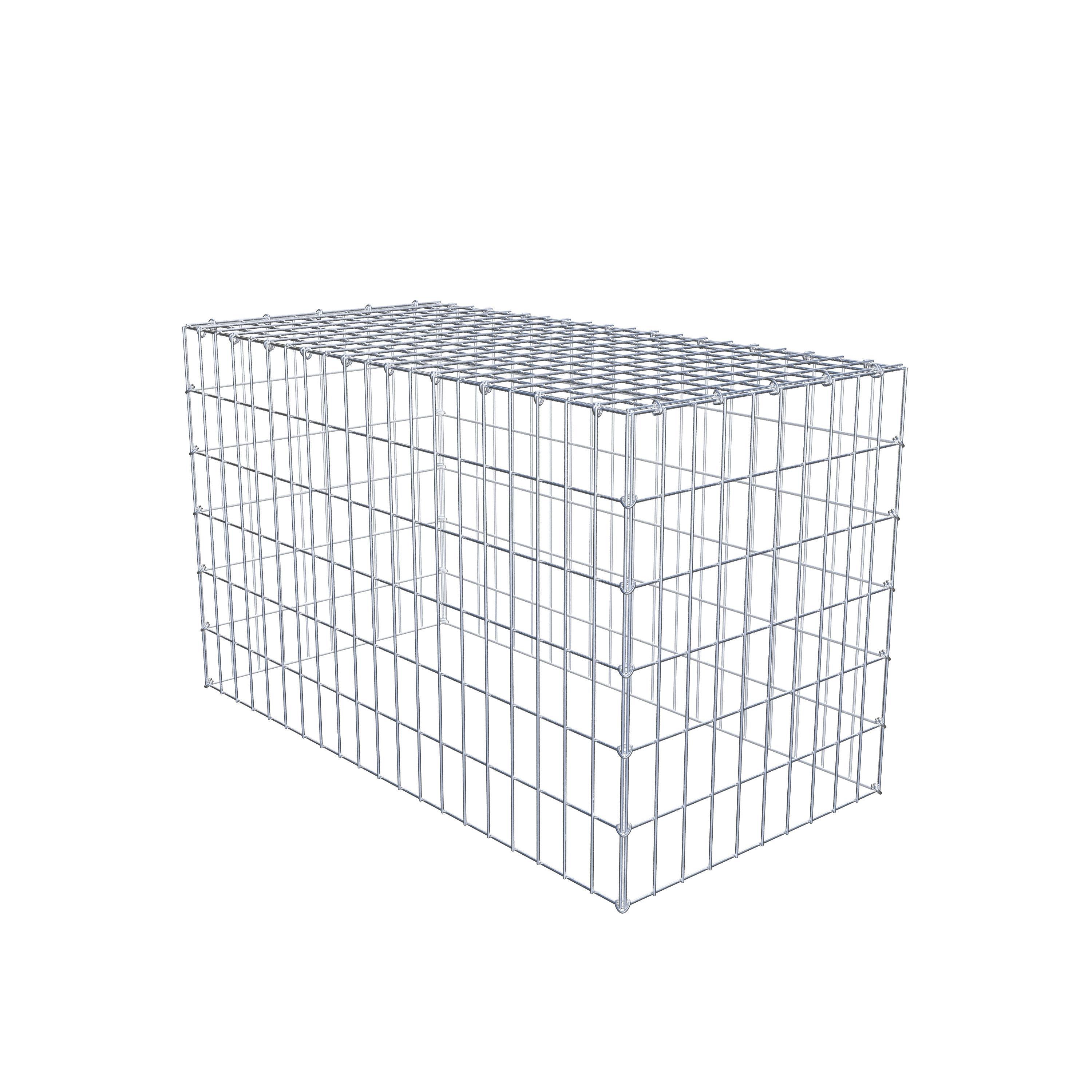 Monteret gabion type 3 100 cm x 60 cm x 50 cm (L x H x D), maskestørrelse 5 cm x 10 cm, C-ring