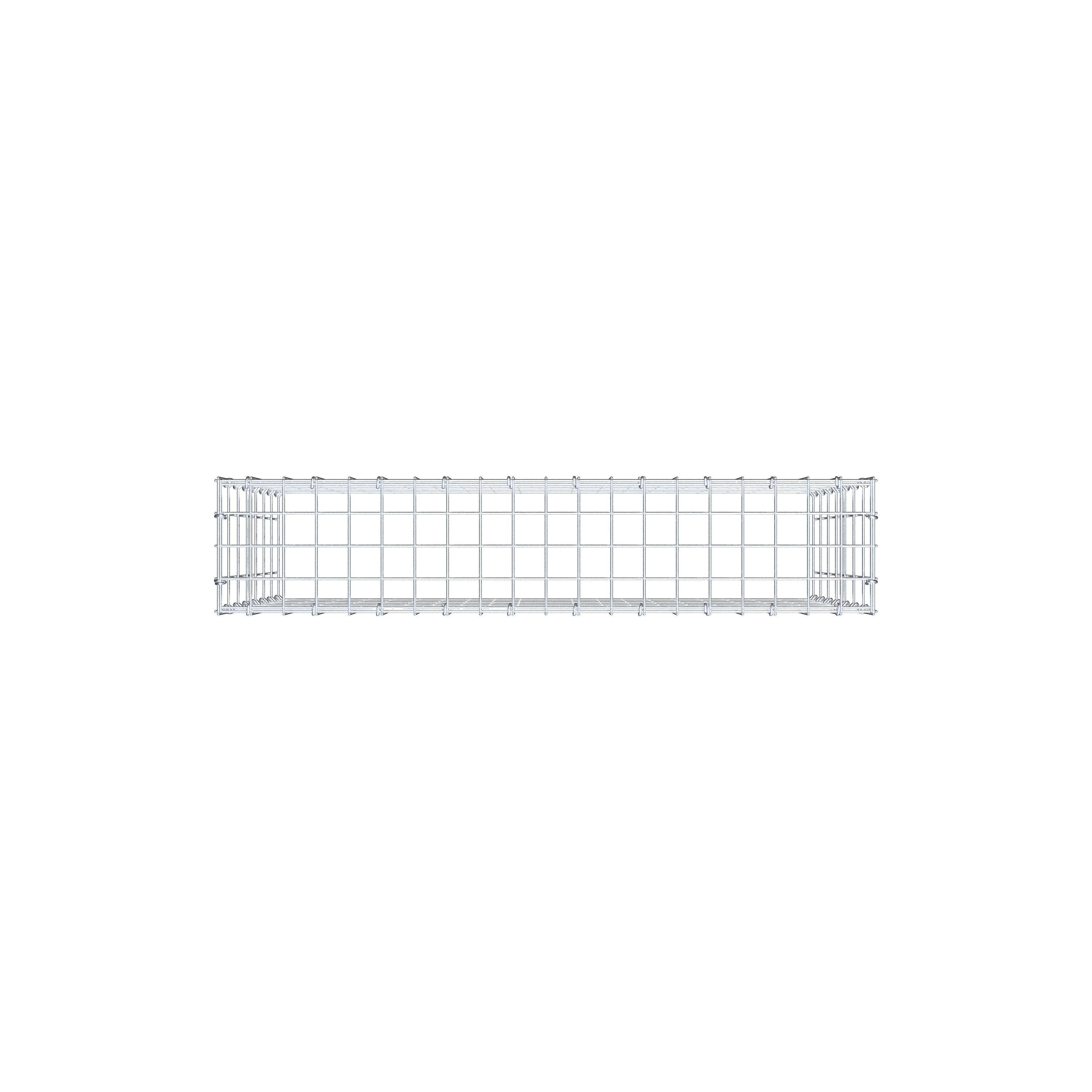 Mounted gabion type 3 100 cm x 70 cm x 20 cm (L x H x D), mesh size 5 cm x 10 cm, C-ring